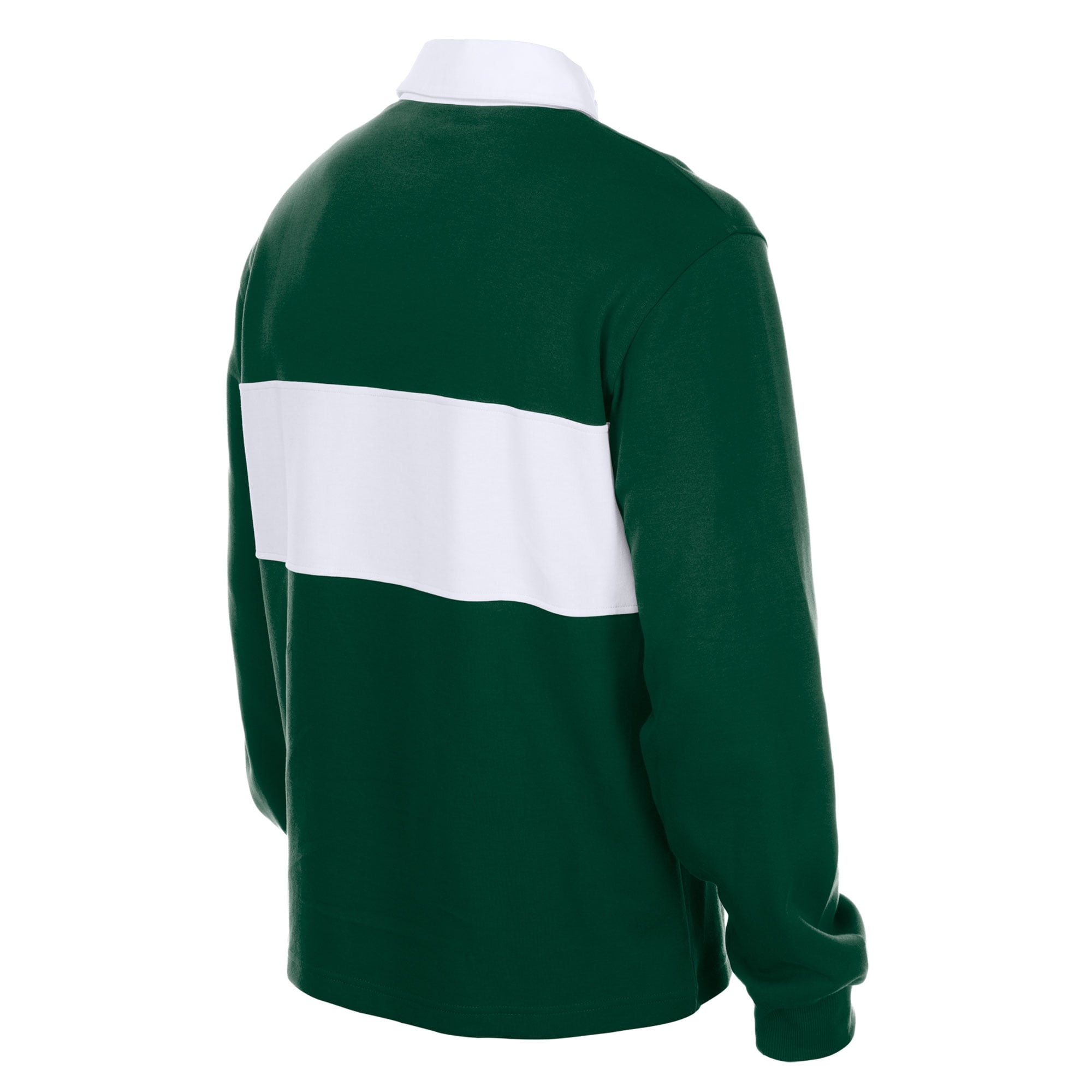 Polo de rugby à manches longues New Era vert chasseur pour homme, Milwaukee Bucks