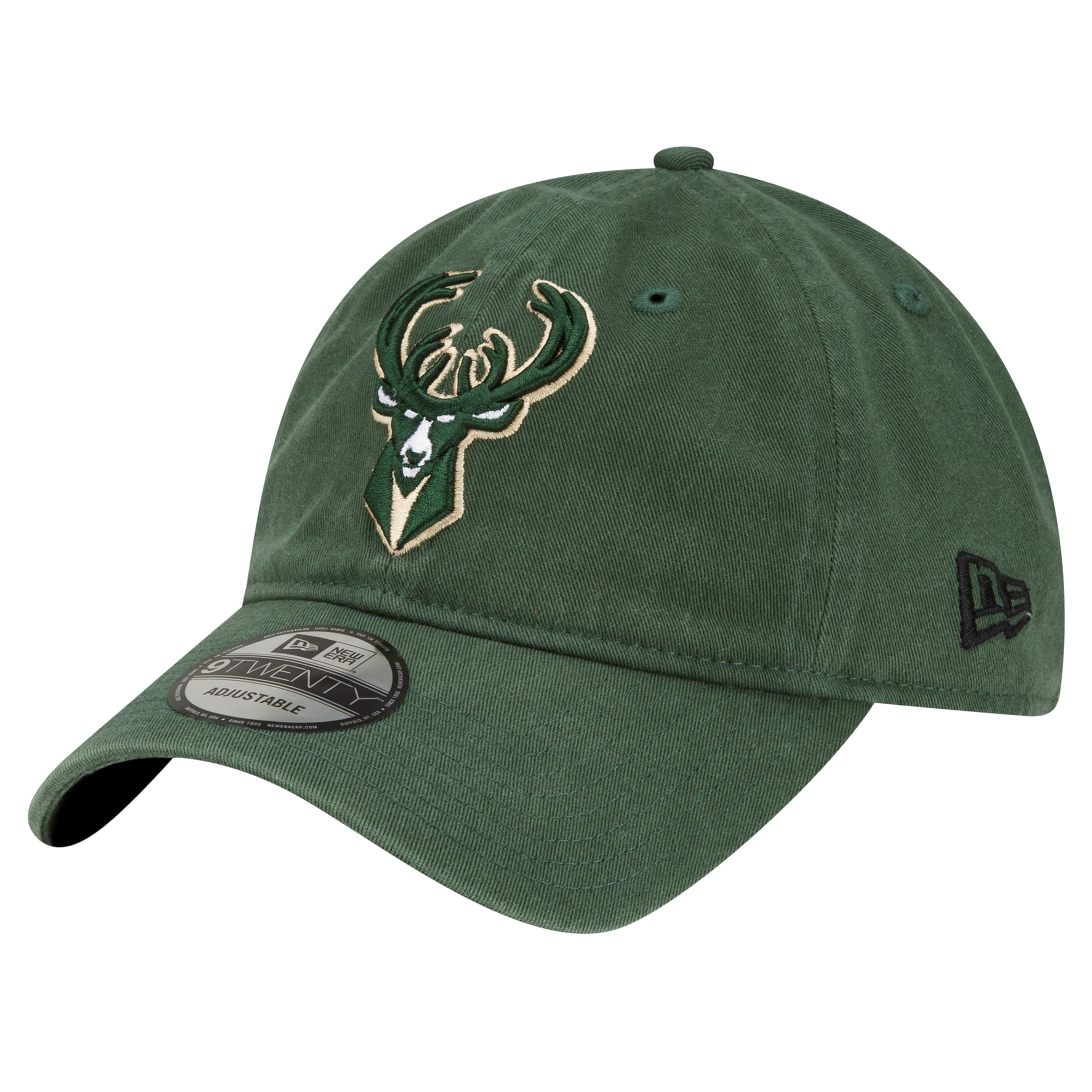 Men's Milwaukee Bucks New Era Hunter Green Team 2.0 9TWENTY Adjustable Hat