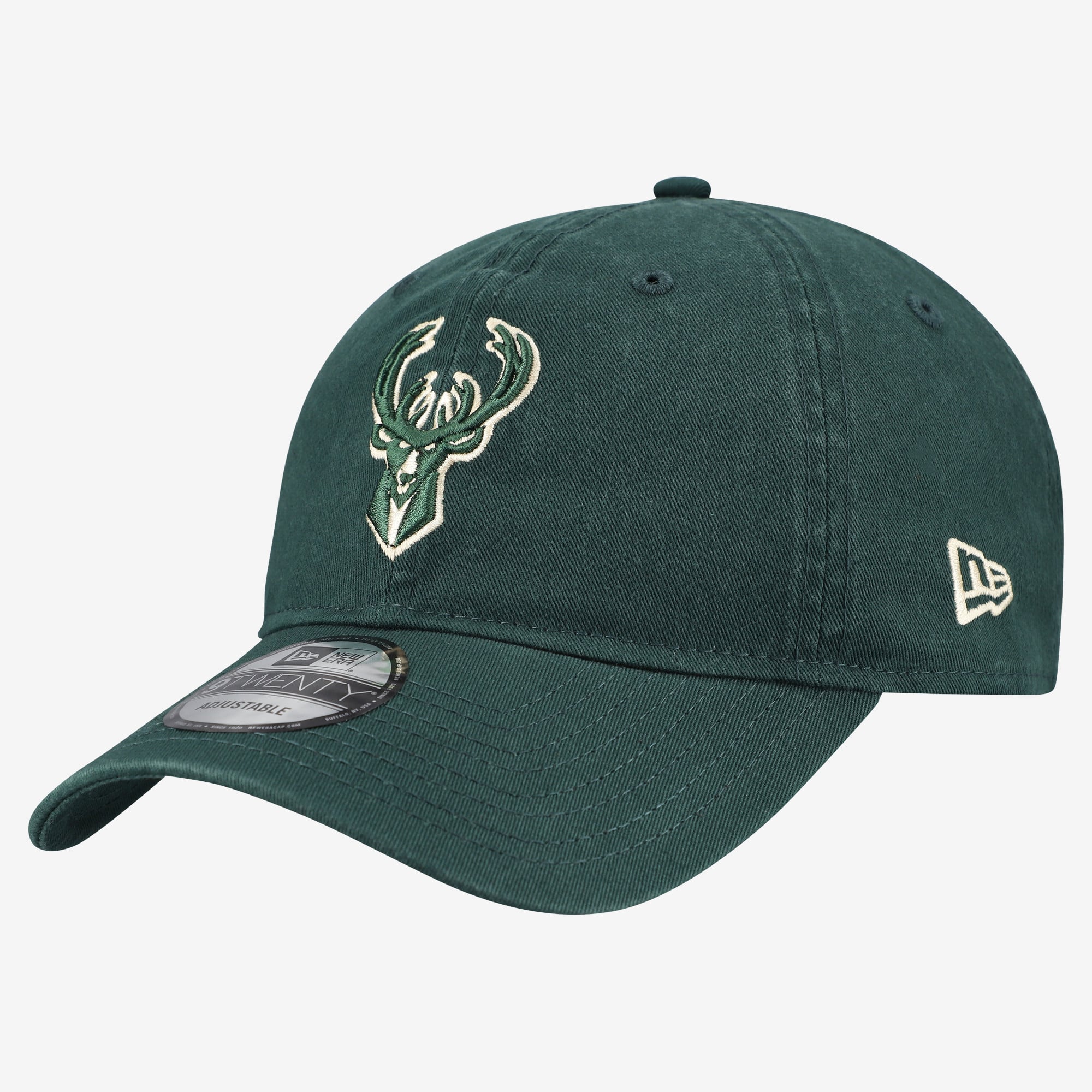 Men's Milwaukee Bucks  New Era Hunter Green Team 9TWENTY Adjustable Hat