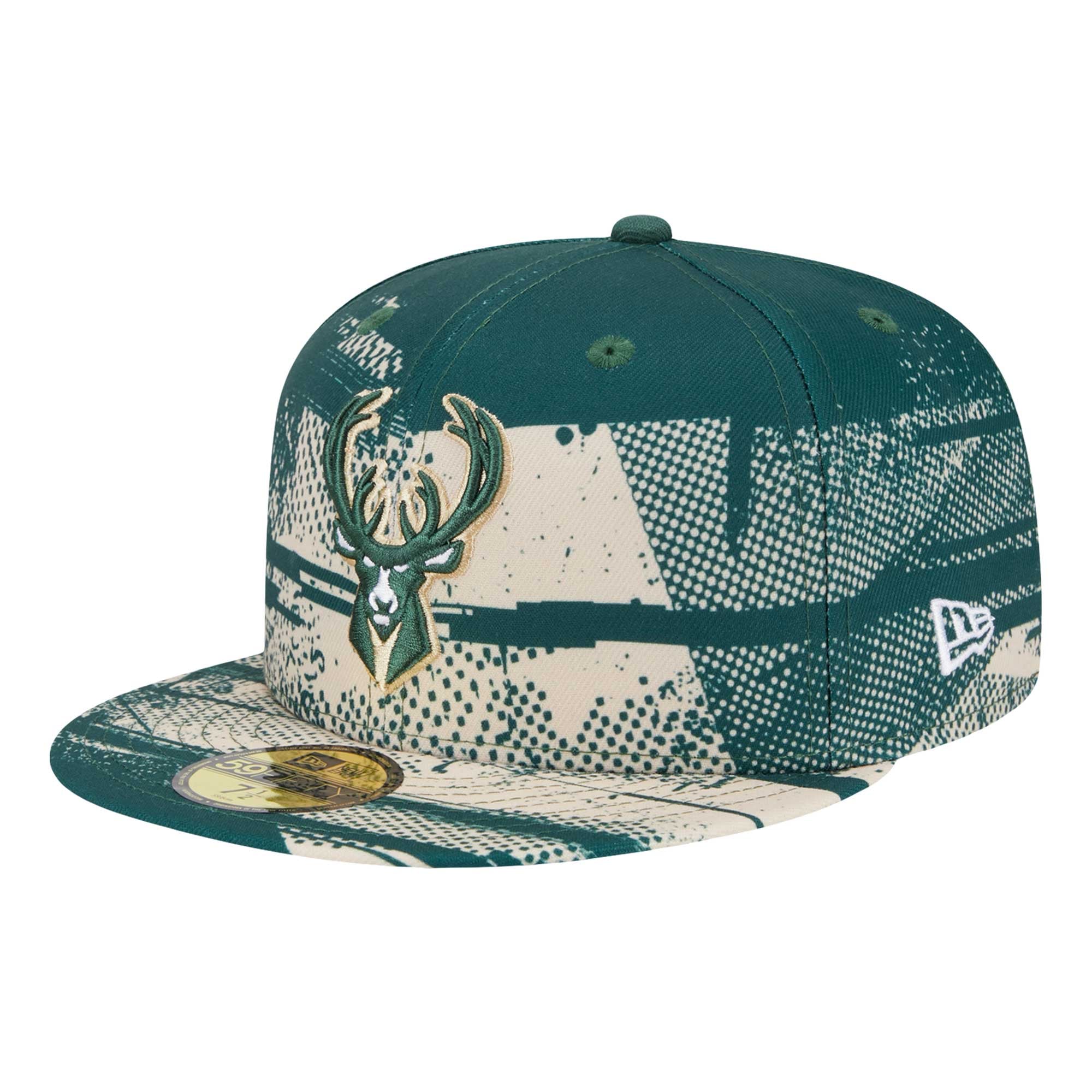 Men's Milwaukee Bucks New Era Hunter Green Tip-Off 59FIFTY Fitted Hat