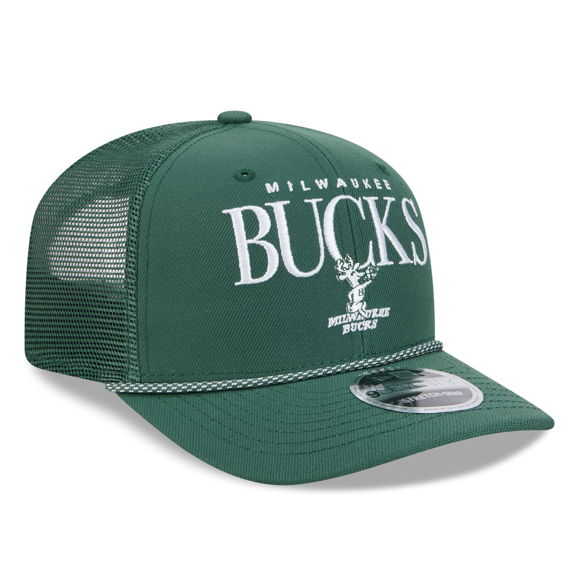 Casquette trucker ajustable New Era Hunter Green Milwaukee Bucks Tonal 9SEVENTY pour homme