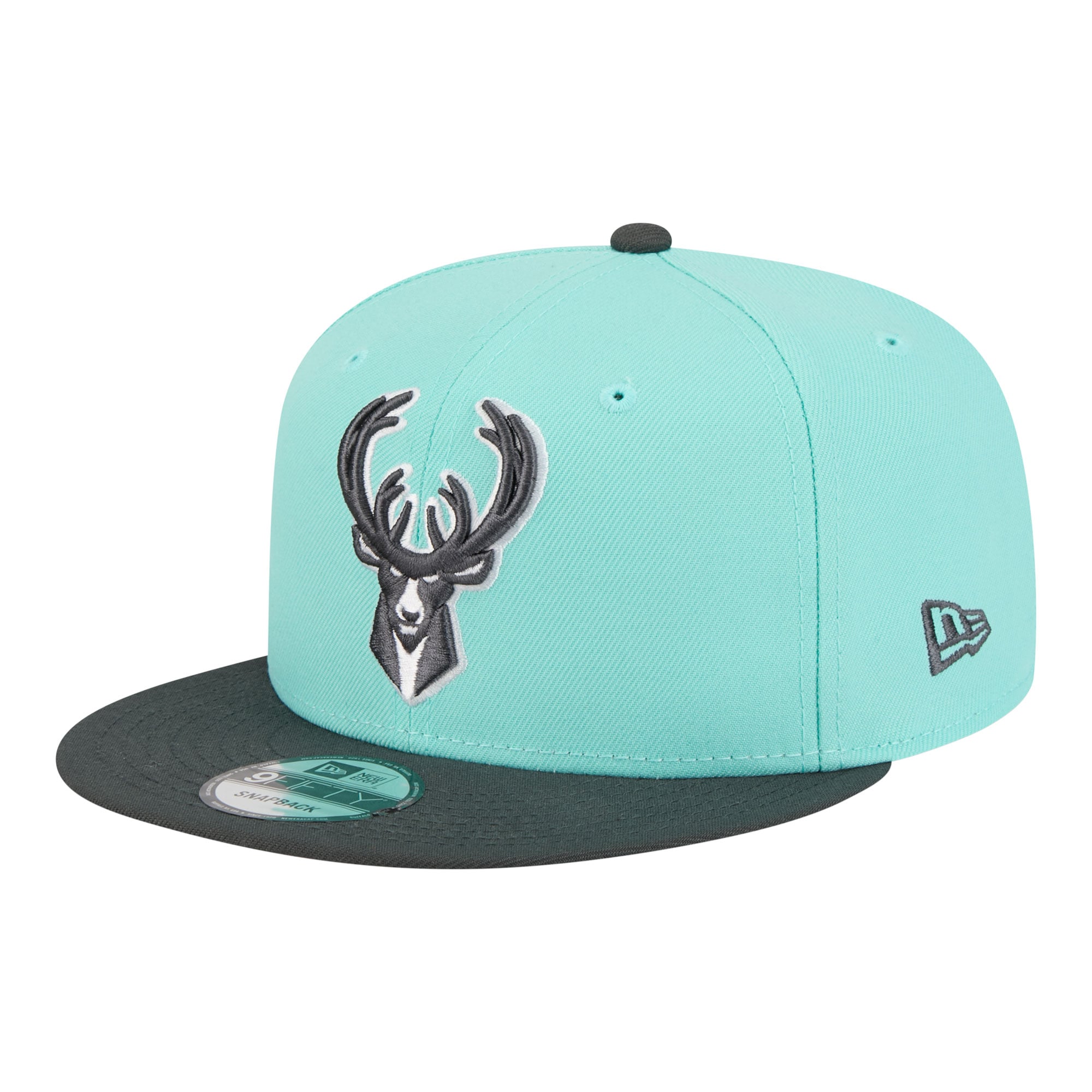 Men's Milwaukee Bucks New Era Turquoise/Charcoal Color Pack Two-Tone 9FIFTY Snapback Hat