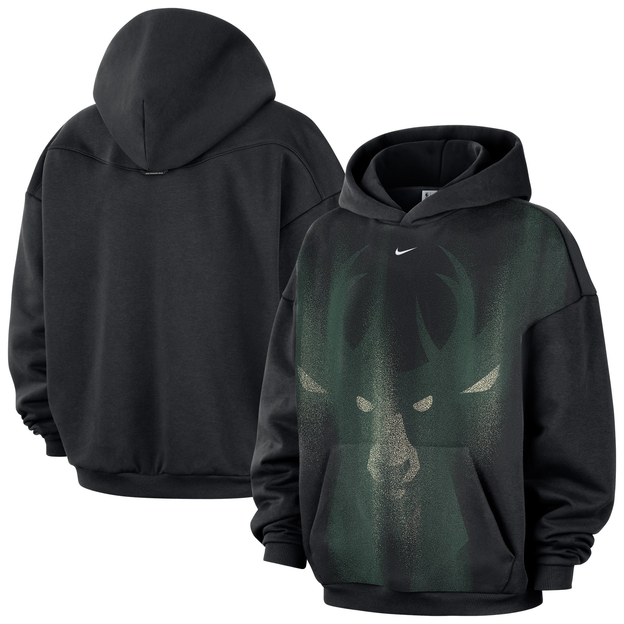 Sweat à capuche Nike Milwaukee Bucks 2026 Standard Issue Practice Icon Fleece noir pour homme