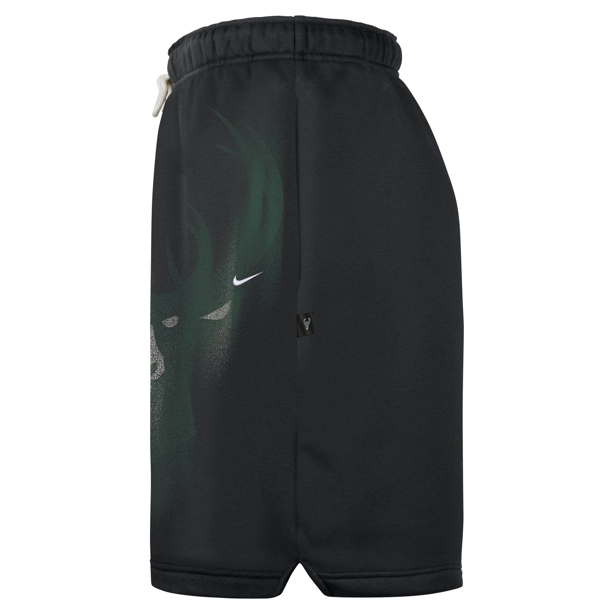 Short de sport Nike Milwaukee Bucks 2026 Standard Issue pour homme, en polaire noire.