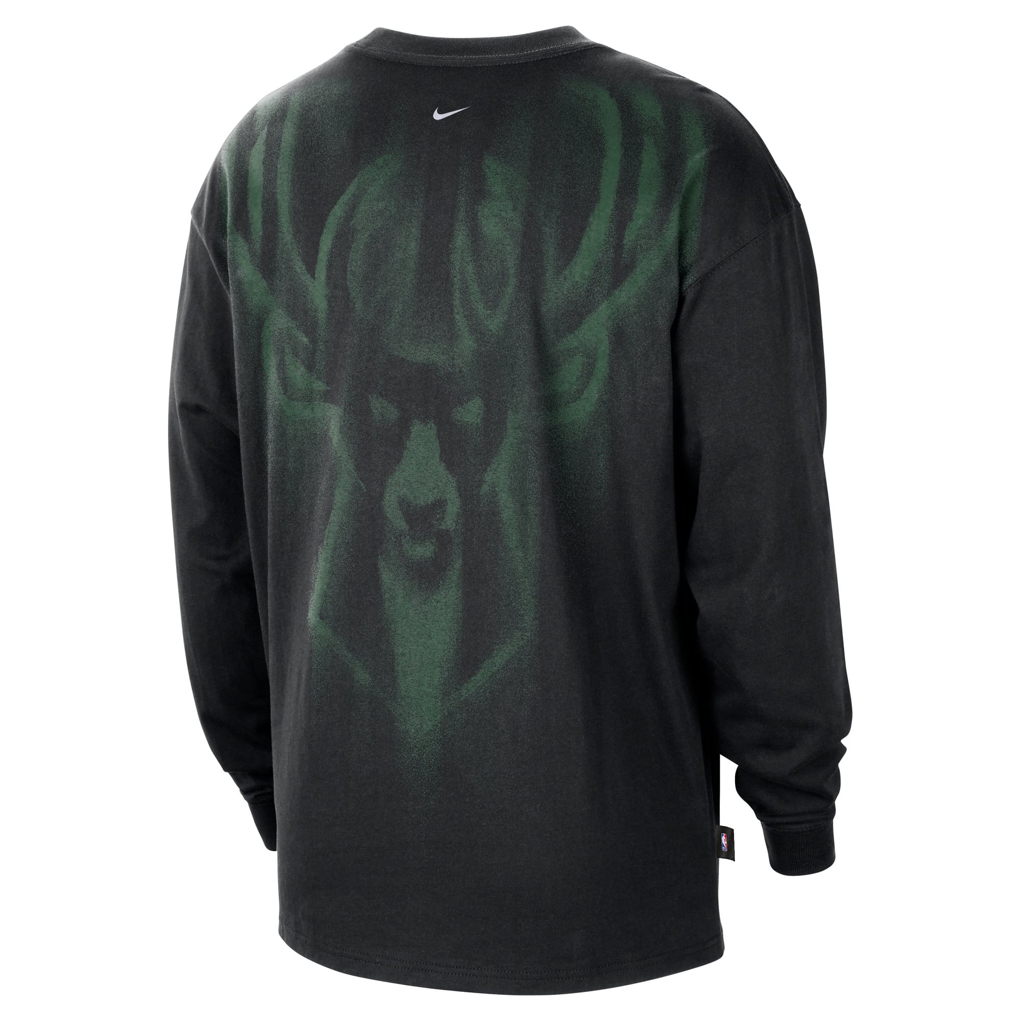 T-shirt à manches longues Nike Milwaukee Bucks noir pour homme, édition standard 2026, performance d'avant-match