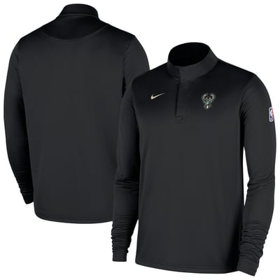 Milwaukee Bucks Nike Authentic Coaches Quarter-Zip Dri-FIT Top - Black