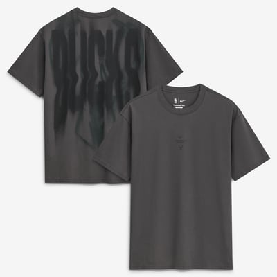 Milwaukee Bucks Nike 2026 Standard Issue Pre-Game Max 90 T-Shirt - Charcoal