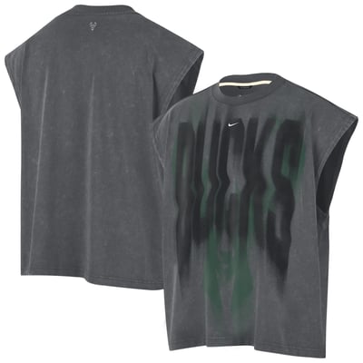 Milwaukee Bucks Nike 2026 Standard Issue Pre-Game Sleeveless Top - Charcoal