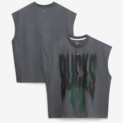 Milwaukee Bucks Nike 2026/27 Standard Issue Pre-Game Sleeveless Top - Charcoal