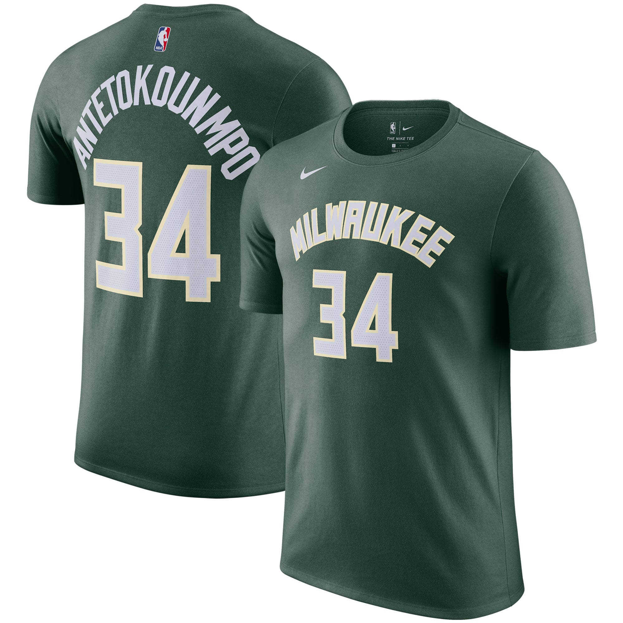 Nike Milwaukee Bucks ユニフォーム 34 アンテトクンポ M Men's Nike Giannis Antetokounmpo Hunter Green Milwaukee Bucks Name