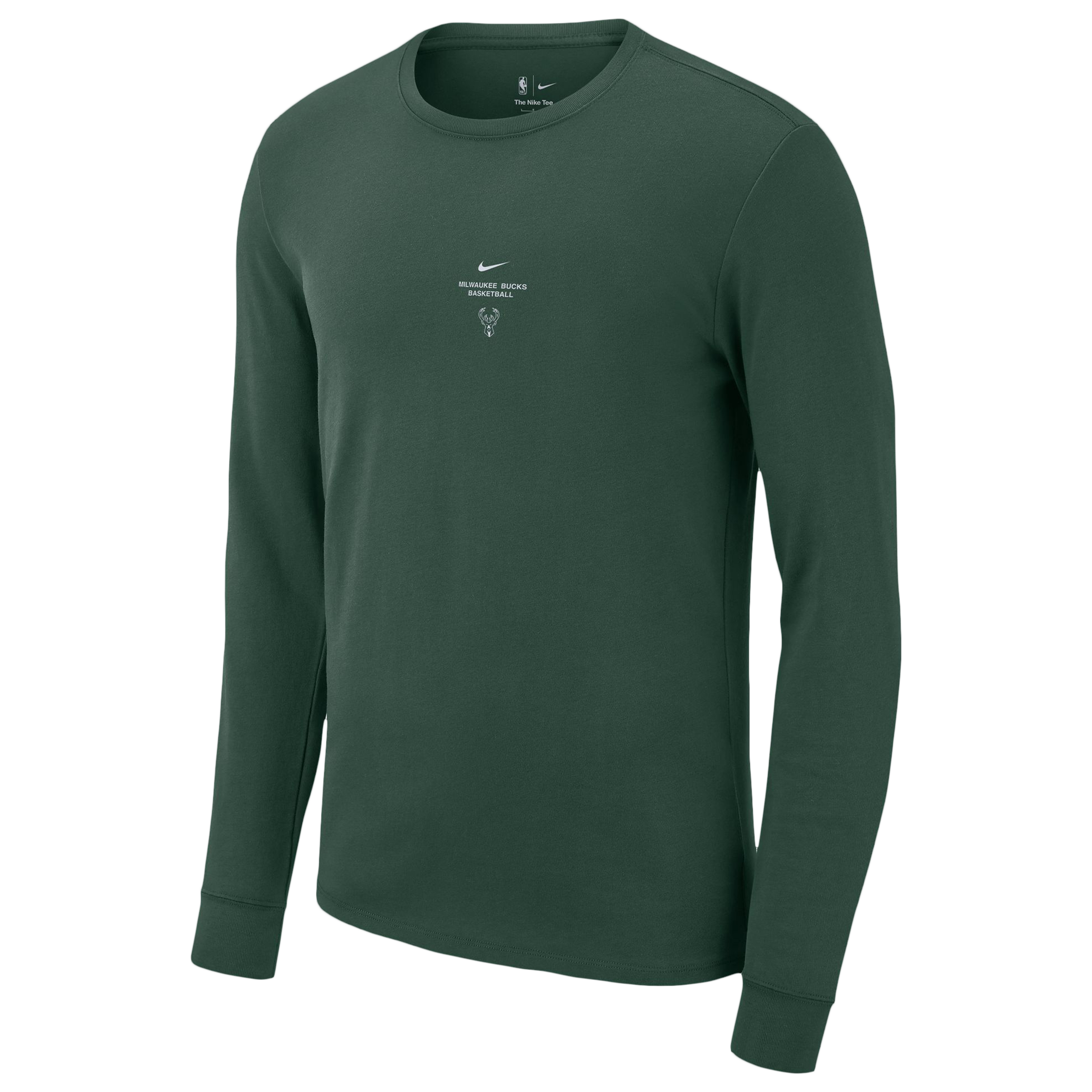 T-shirt d'entraînement à manches longues Nike Hunter Green Milwaukee Bucks 2026 Standard Issue pour homme