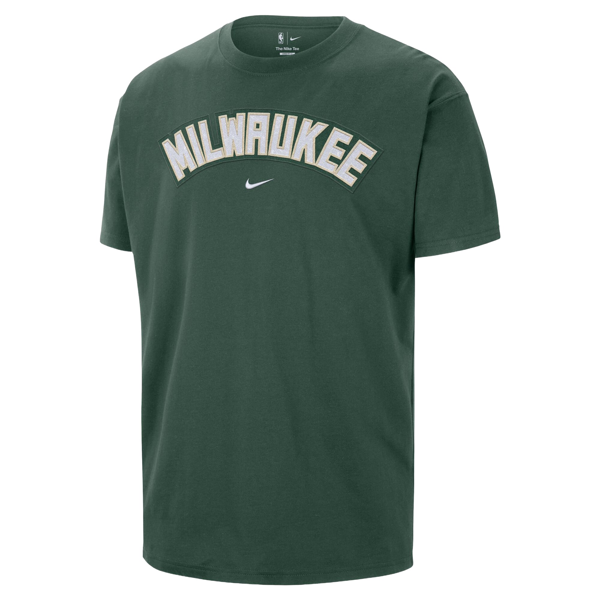 T-shirt homme Nike Hunter Green Milwaukee Bucks avec logo en sergé