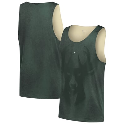 Milwaukee Bucks Nike 2026 Standard Issue Practice Icon Mesh Reversible Jersey - Hunter Green/Cream