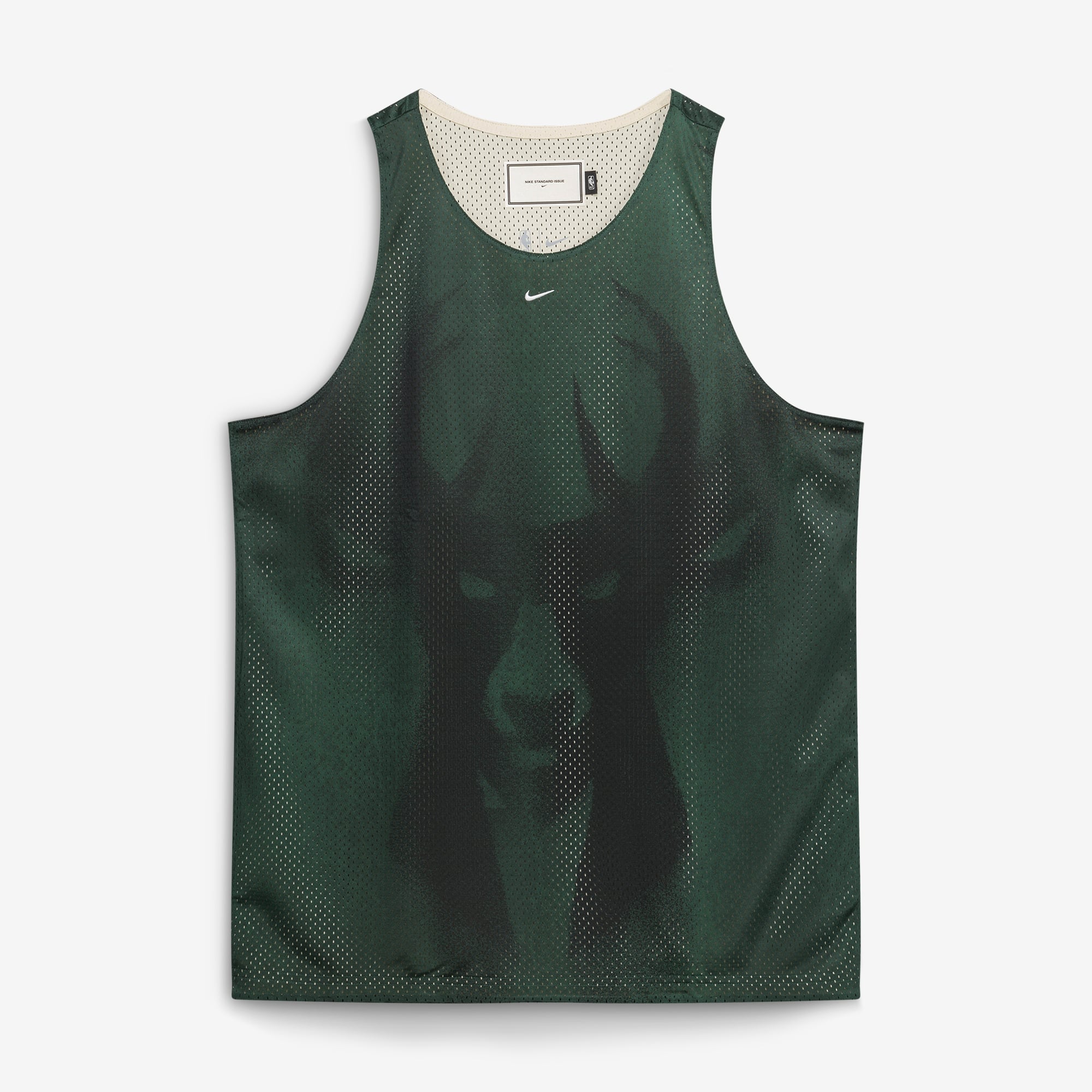 Maillot réversible Nike vert chasseur/crème Milwaukee Bucks 2026 Standard Issue Practice Icon Mesh pour homme