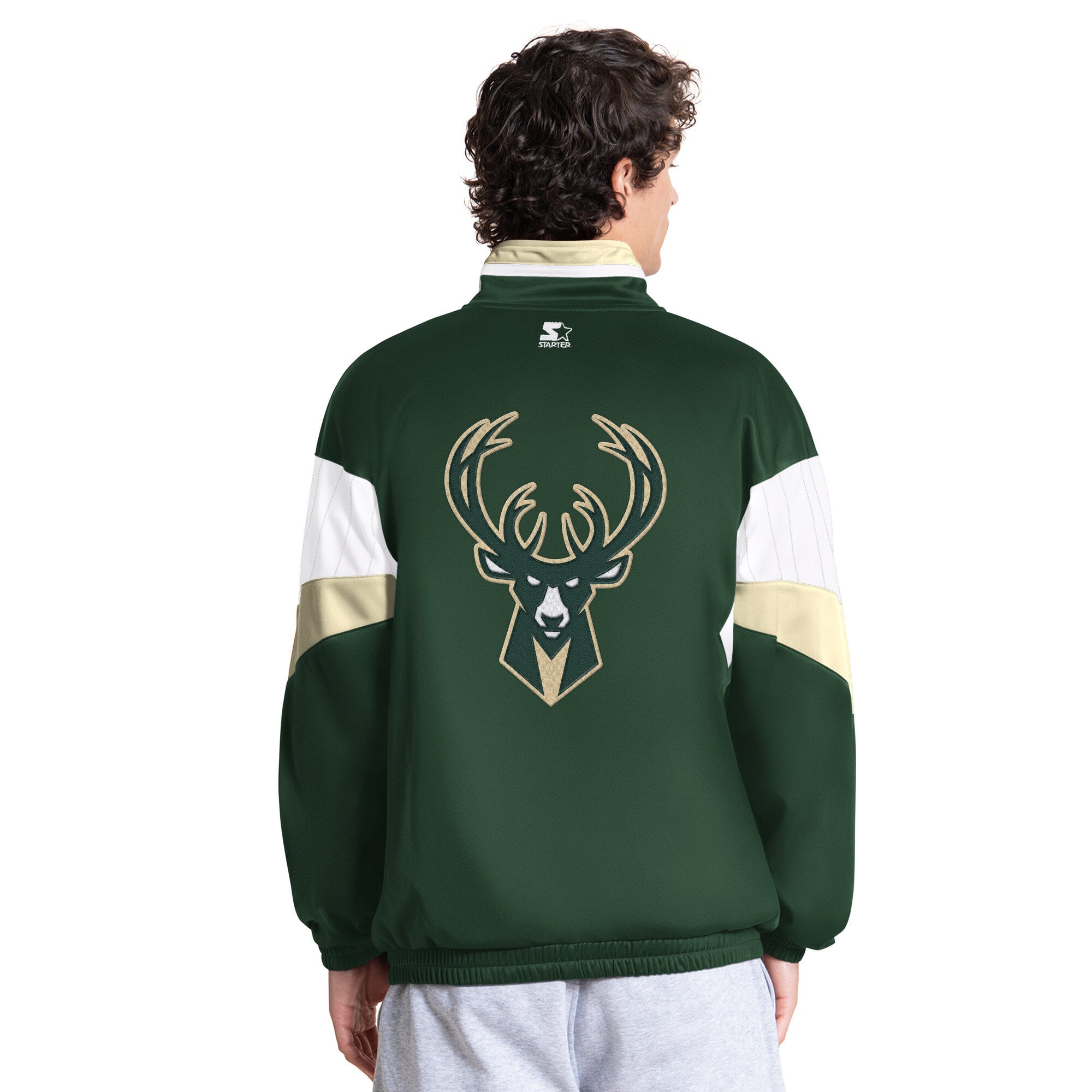 Veste de survêtement zippée Starter Hunter Green Milwaukee Bucks Legacy pour homme