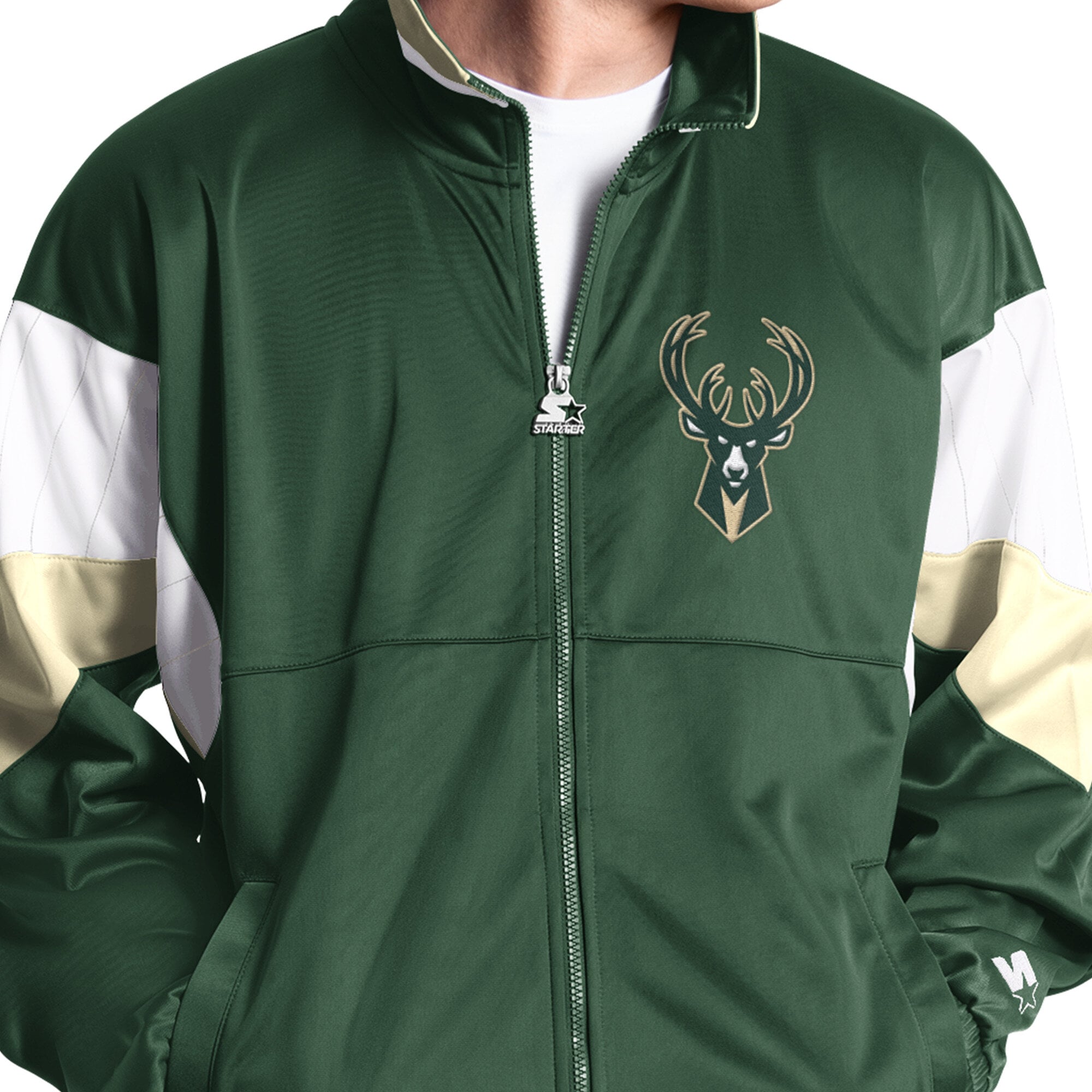 Veste de survêtement zippée Starter Hunter Green Milwaukee Bucks Legacy pour homme