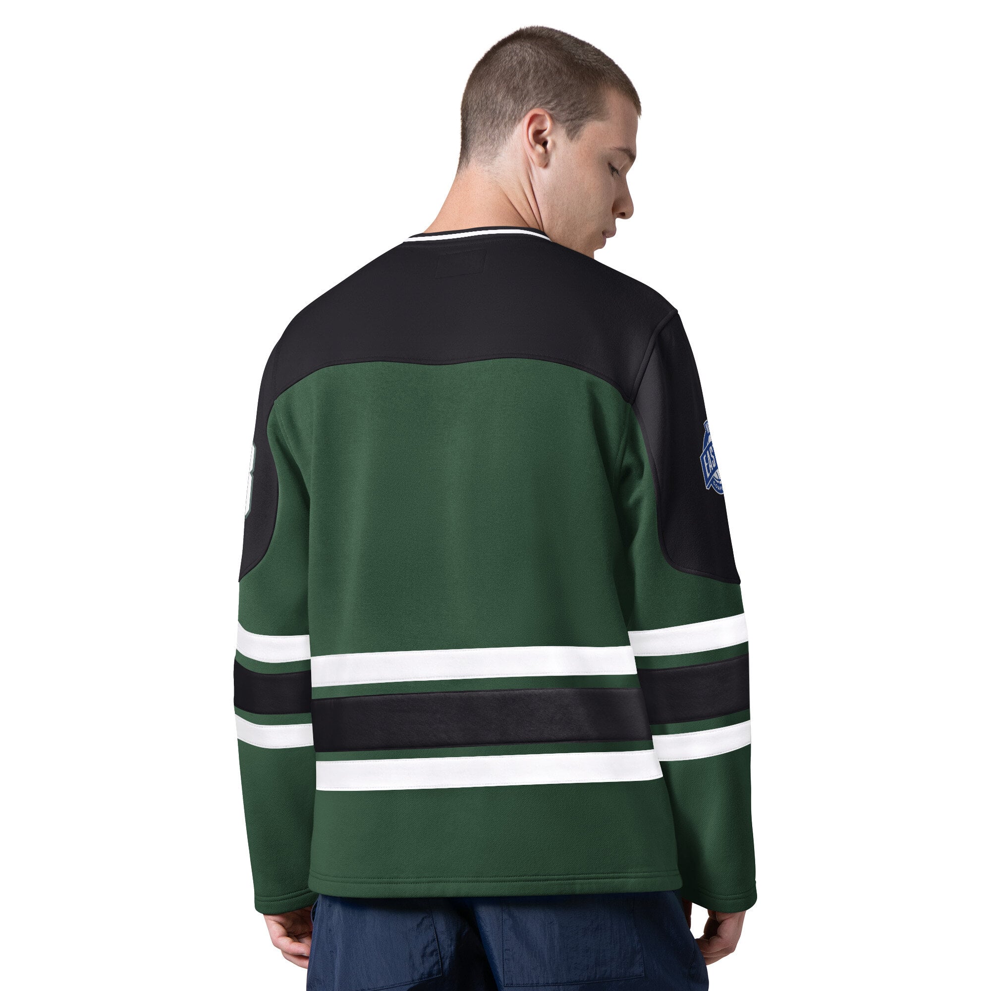 T-shirt à manches longues et col en V Starter vert chasseur Milwaukee Bucks pour homme