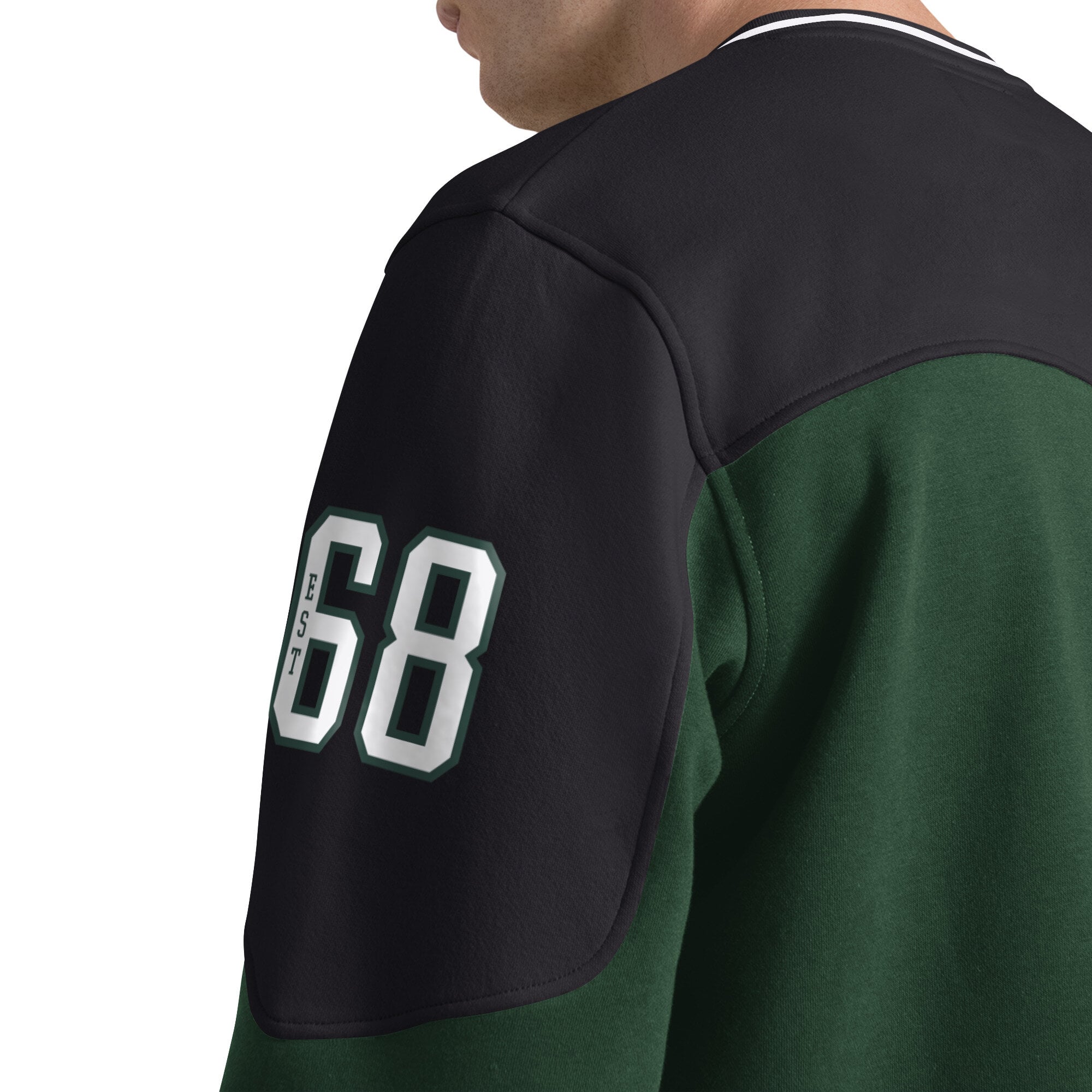 T-shirt à manches longues et col en V Starter vert chasseur Milwaukee Bucks pour homme