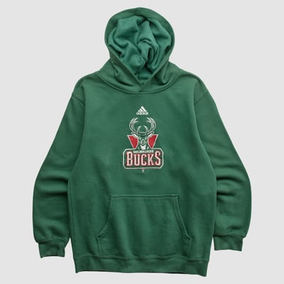 Milwaukee Bucks Adidas 2010s Hooded Pullover Sweatshirt - Green - S by Fanatics Real Vintage