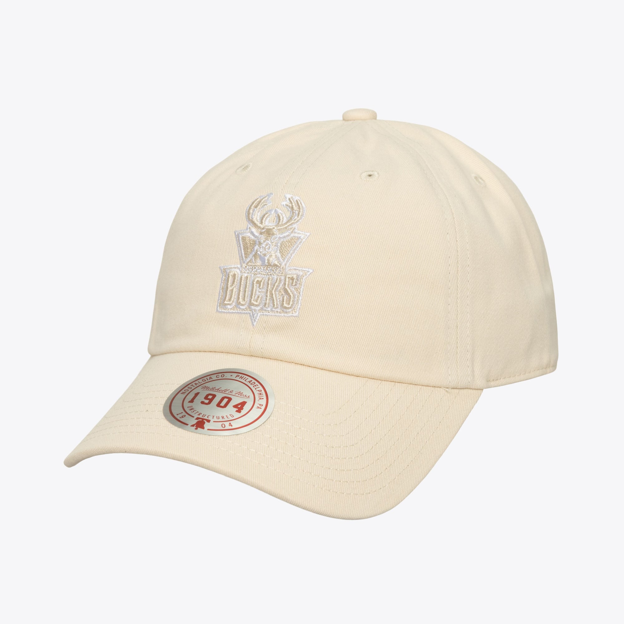 Milwaukee Bucks Cream Hardwood Classics Fashion Basic Strapback Adjustable Hat