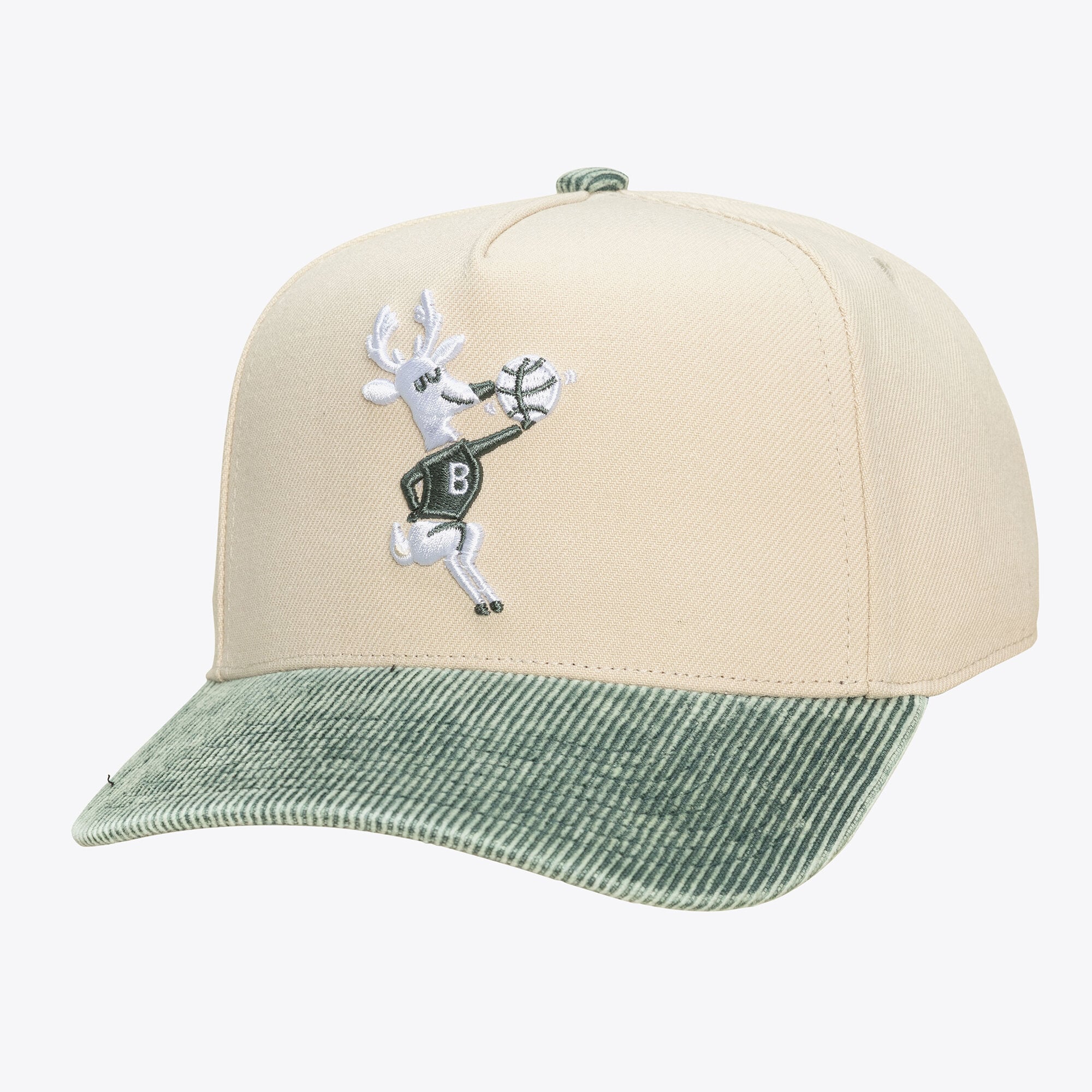 Unisex Milwaukee Bucks Mitchell & Ness Cream/Green Faded Pro Snapback Hat