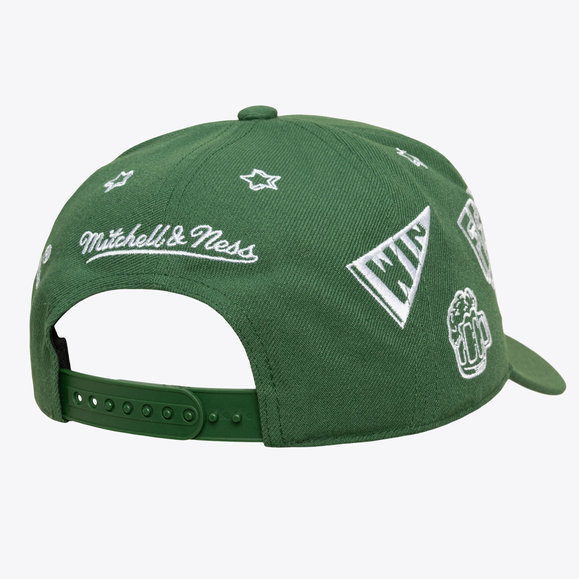 Casquette unisexe Mitchell & Ness Hunter Green Milwaukee Bucks Hardwood Classics Downtown Doodle Pro