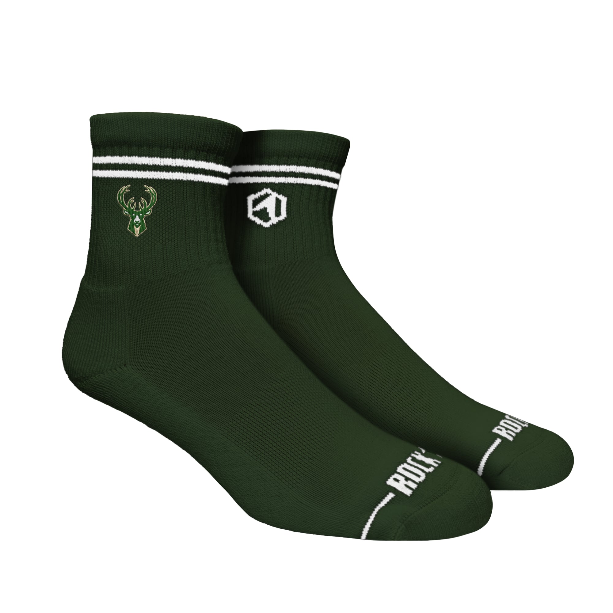 Unisex Rock Em Socks Milwaukee Bucks Casual Stripe Quarter-Length