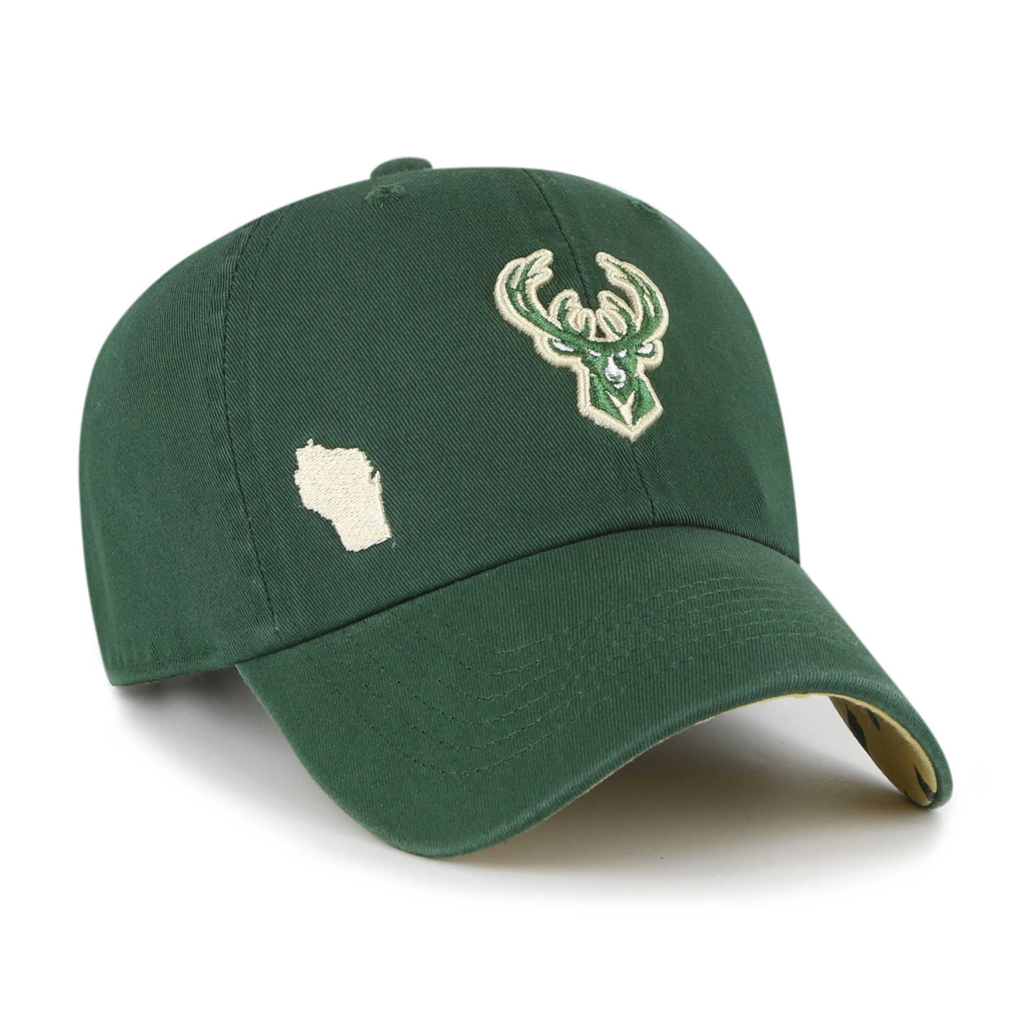 Women's Milwaukee Bucks '47 Hunter Green Confetti Undervisor Clean Up Adjustable Hat
