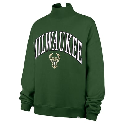 Sweat-shirt à col montant oversize Milwaukee Bucks '47 pour femme - Vert chasseur