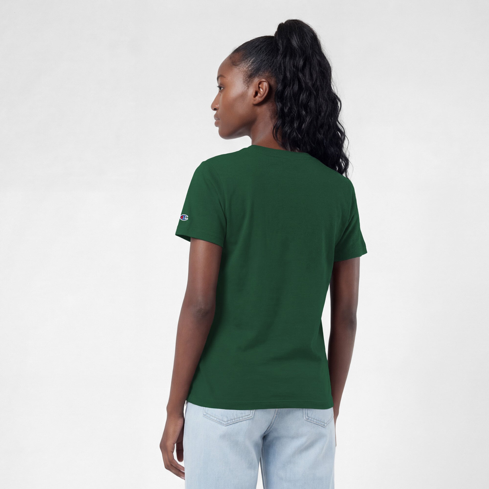 T-shirt Champion pour femmes, vert chasseur, Milwaukee Bucks, bannière