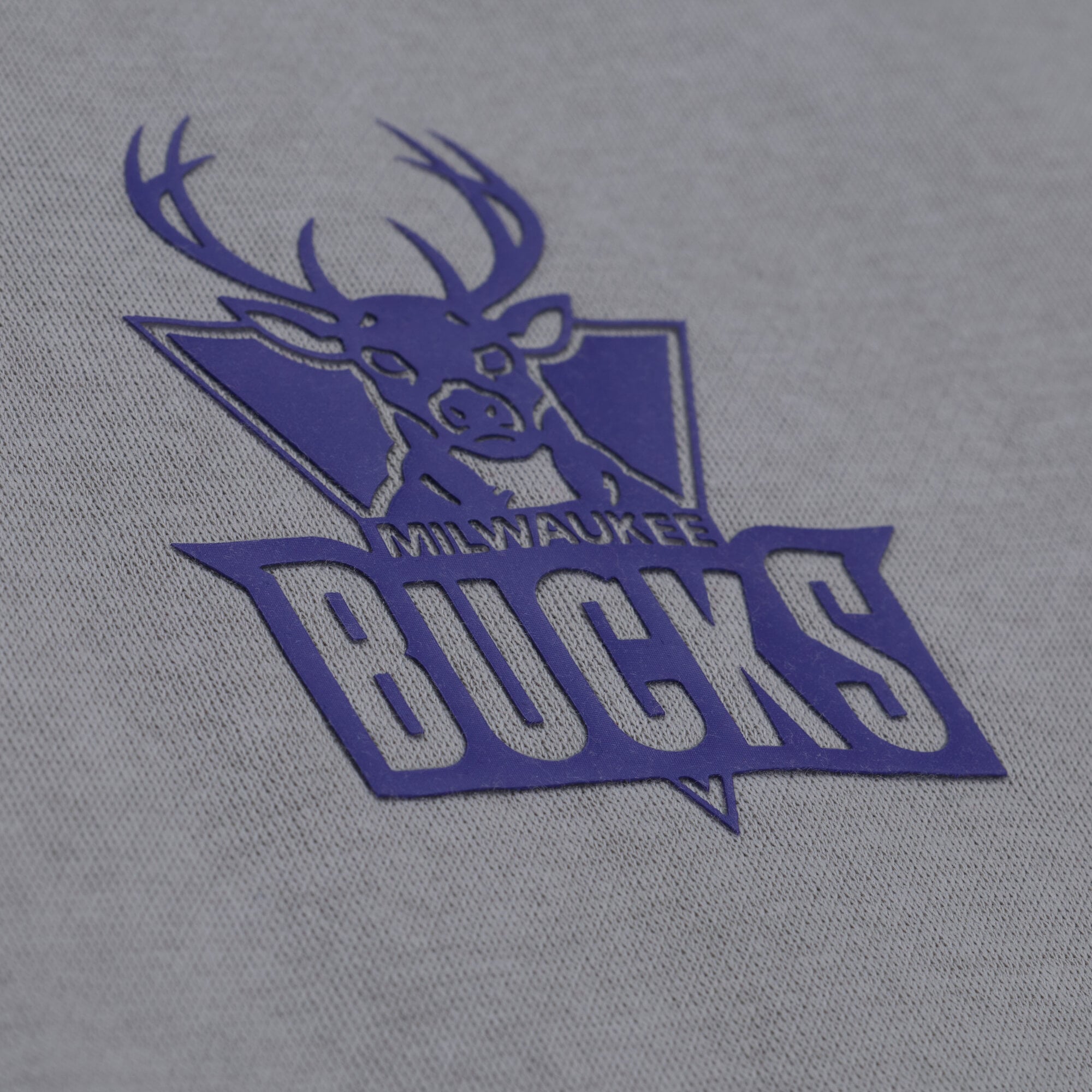 Women's Mitchell & Ness  Gray Milwaukee Bucks Core Essentials Micro Logo Fleece Sweatshirt