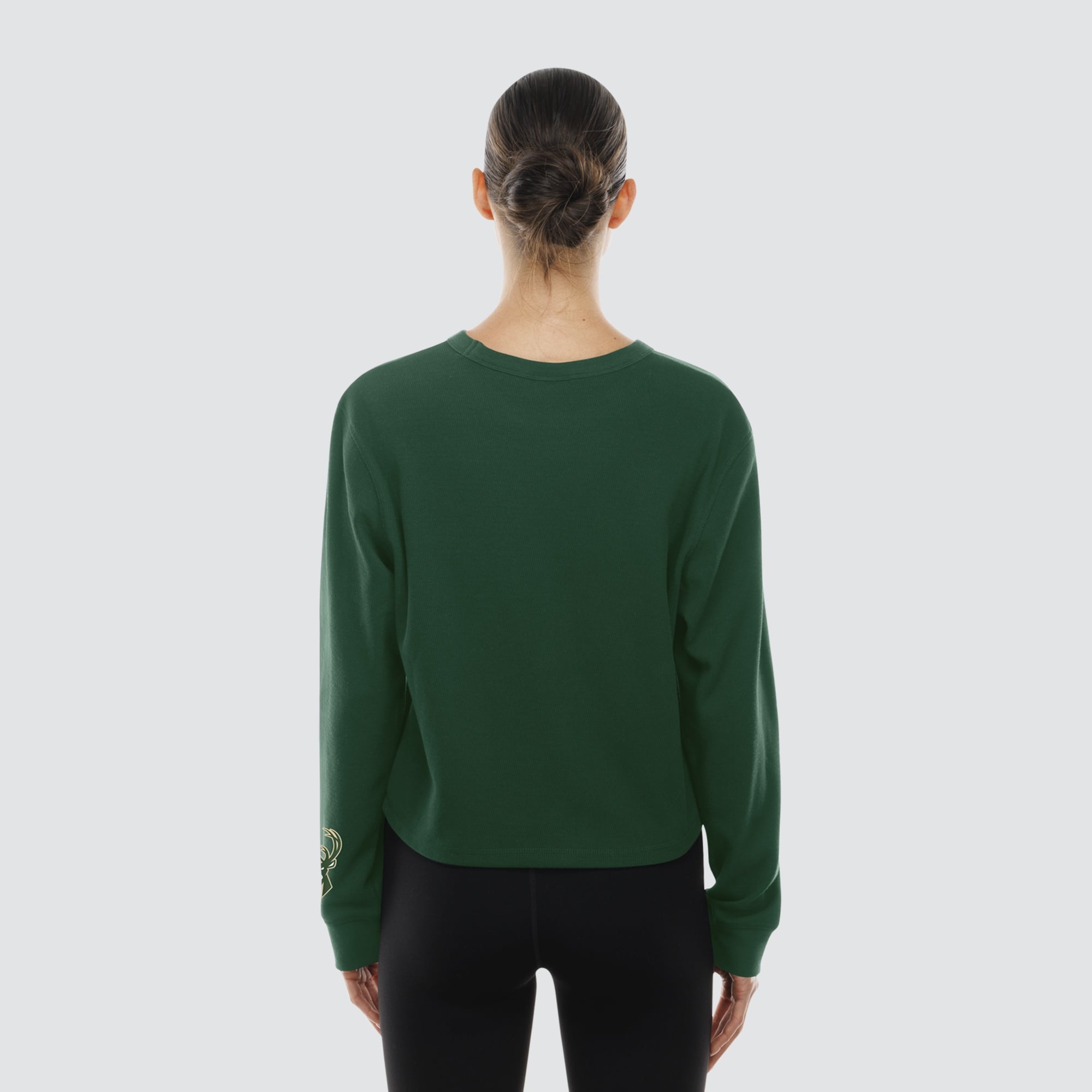 T-shirt thermique à manches longues New Era vert chasseur Milwaukee Bucks pour femme