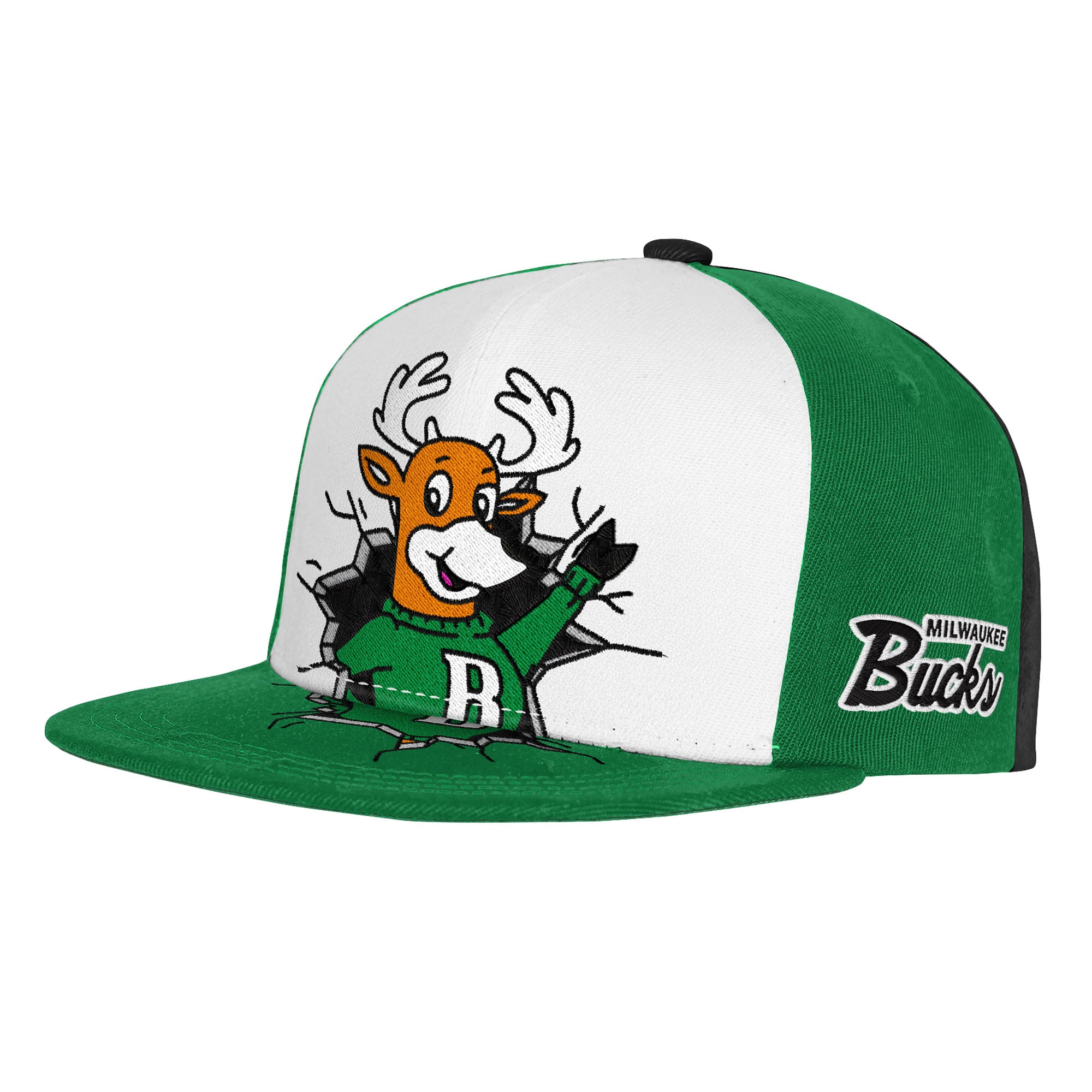 Youth Milwaukee Bucks Mitchell & Ness Green Mascot Snapback Hat