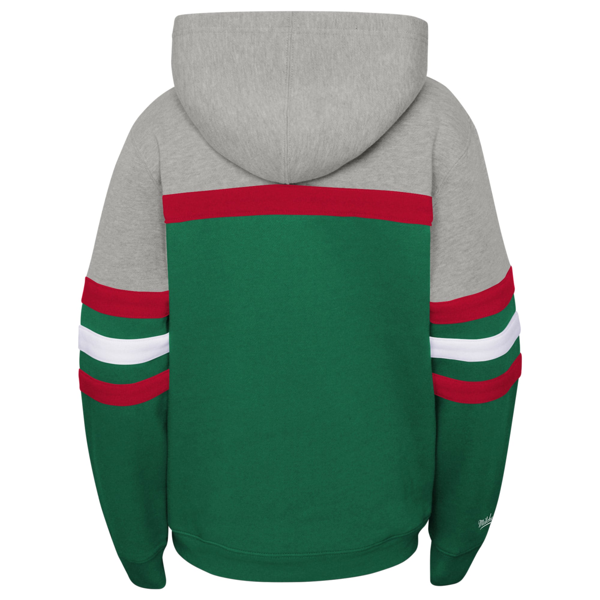 Youth Mitchell & Ness Green/Heather Gray Milwaukee Bucks Hardwood Classics Head Coach Pullover Hoodie