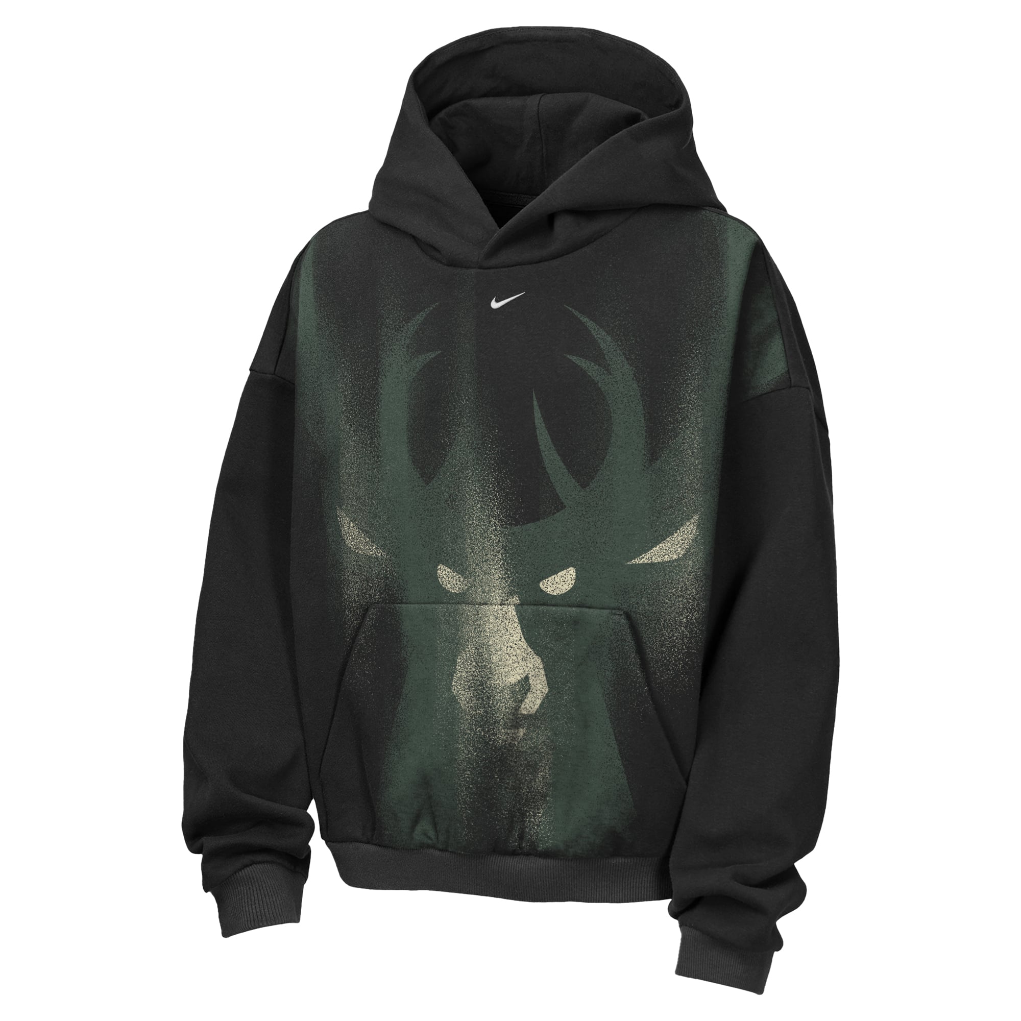 Sweat à capuche Nike Milwaukee Bucks 2026 Standard Issue Practice Icon en polaire noire pour enfant