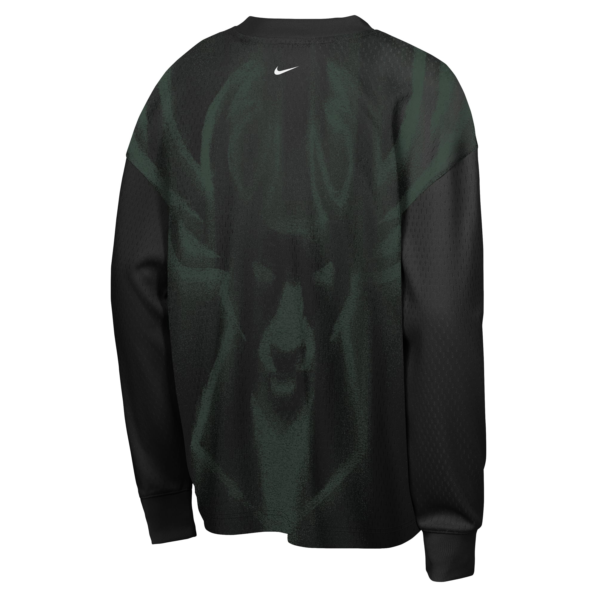 T-shirt à manches longues Nike noir Milwaukee Bucks 2026 Standard Issue pour jeunes, performance avant-match