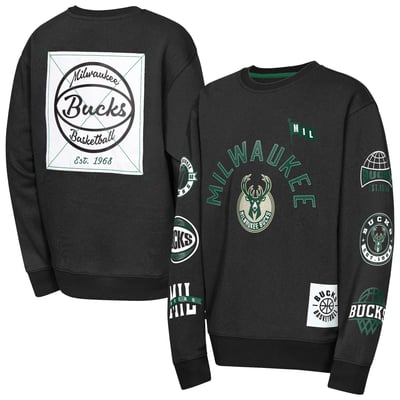 Milwaukee Bucks Outerstuff Youth Decorated Honor Sweatshirt - Black