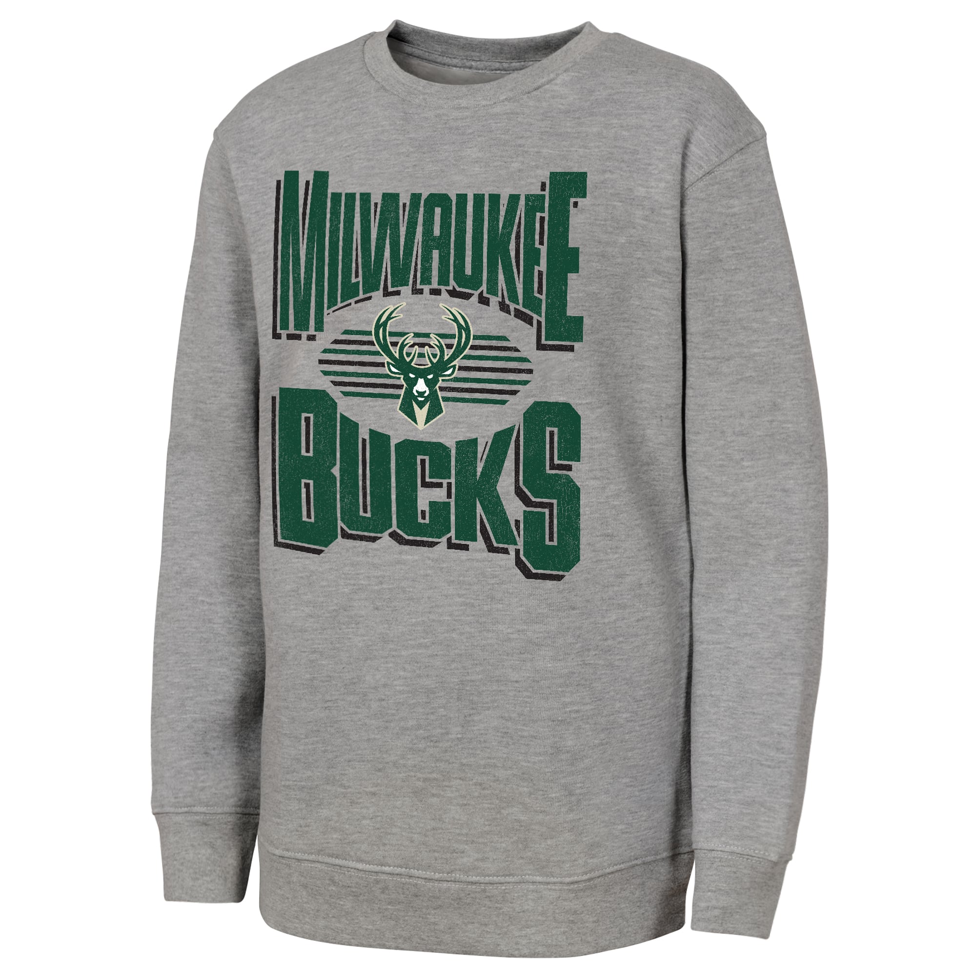 Youth Outerstuff Gray Milwaukee Bucks Jet Stream Sweatshirt