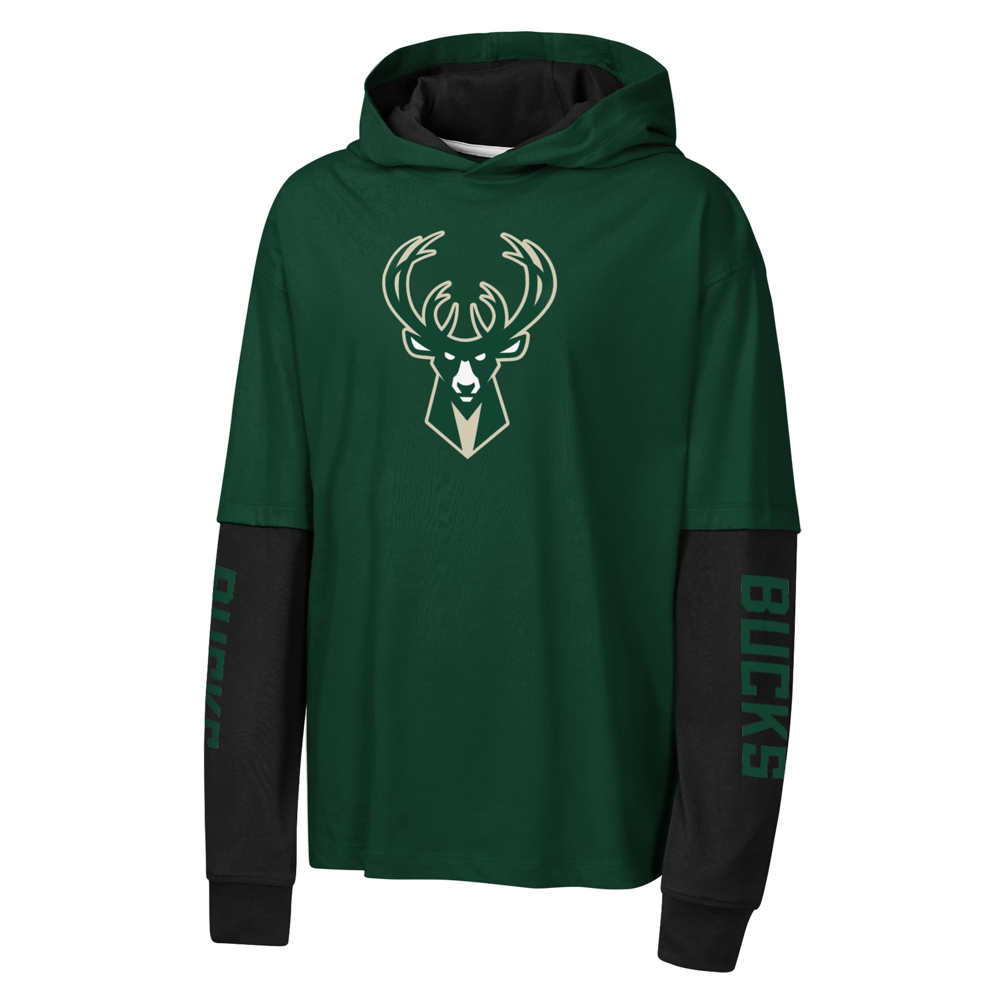 T-shirt à capuche surdimensionné en faux nickel vert Milwaukee Bucks pour jeunes Outerstuff