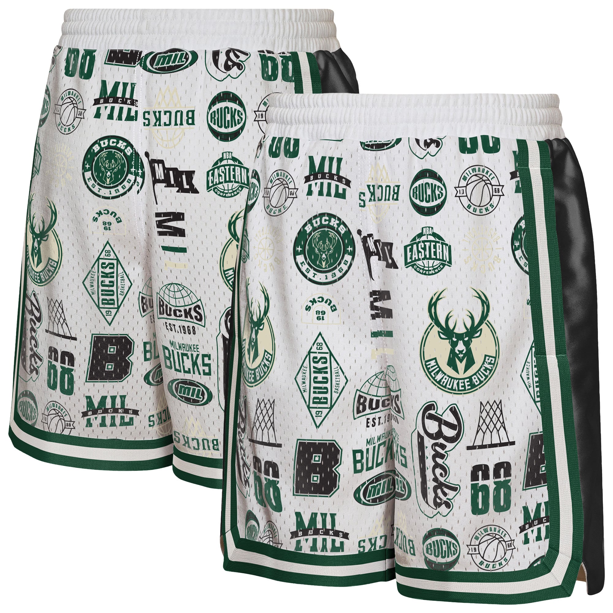Short de basketball Youth Outerstuff blanc Milwaukee Bucks Ball Hog Dazzle