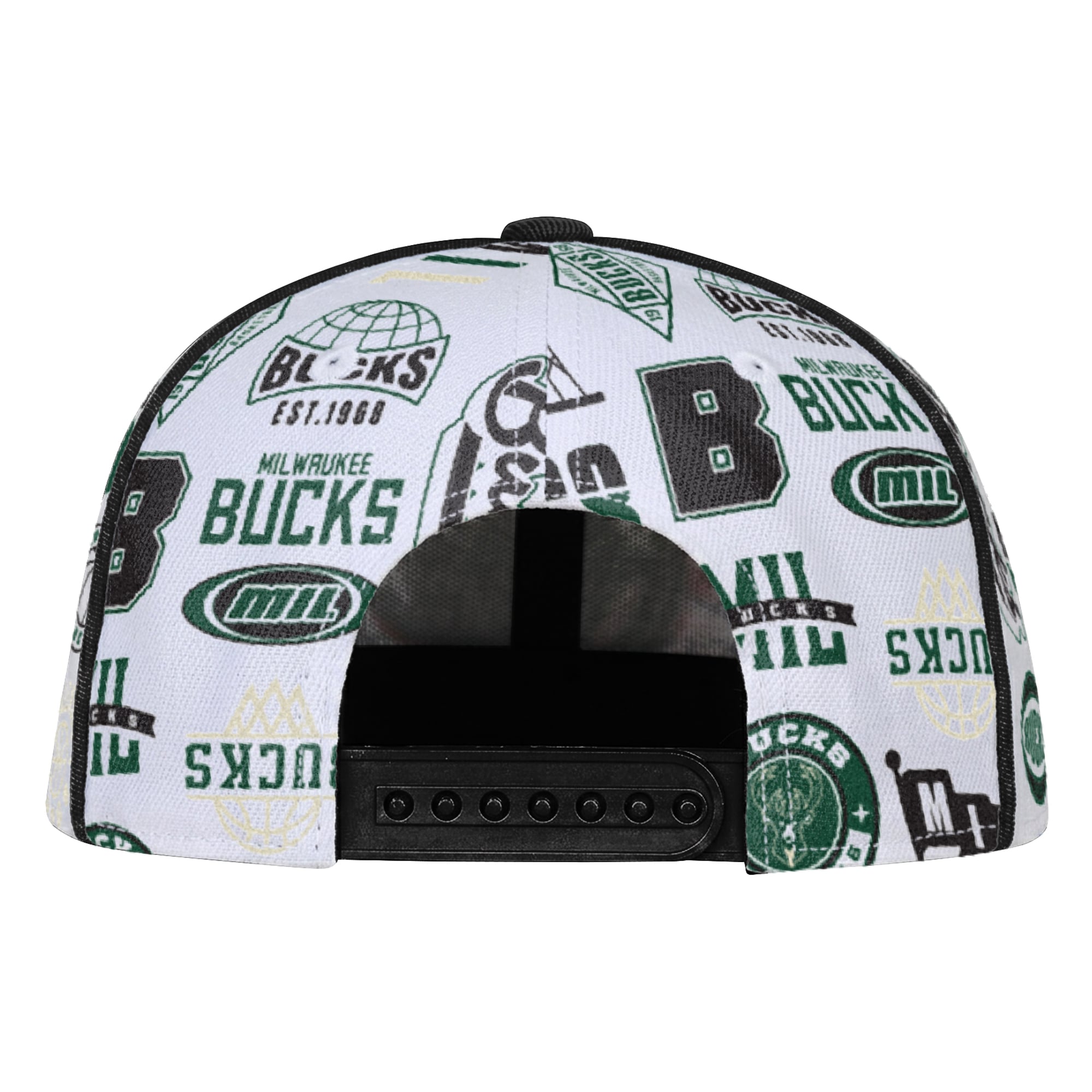 Casquette snapback blanche Youth Outerstuff Milwaukee Bucks avec logo Piped Up