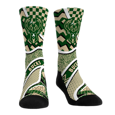  Milwaukee Bucks Rock Em Youth Ball Pattern Crew Socks - Green