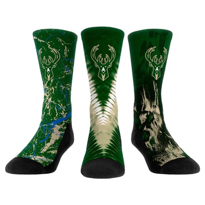  Milwaukee Bucks Rock Em Youth Three-Pack Crew Socks Set - 