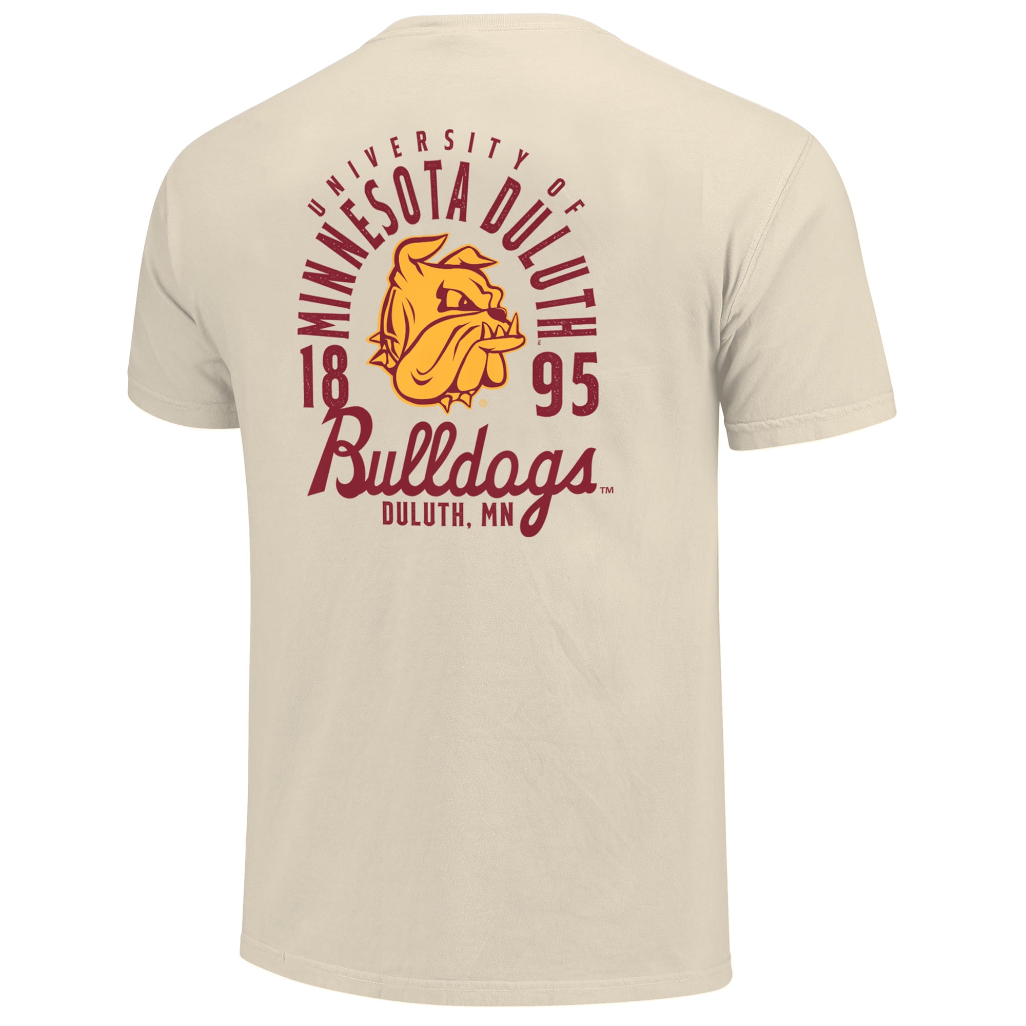T-shirt crème pour homme avec logo mascotte des Bulldogs du Minnesota Duluth
