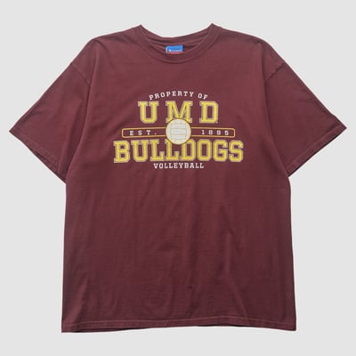 Minnesota Duluth Bulldogs Champion 2000s T-shirt - Maroon - L by Fanatics Real Vintage