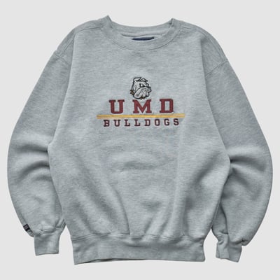 Minnesota Duluth Bulldogs Jansport 2000s Pullover Sweatshirt - Heather Gray - XS by Fanatics Real Vintage