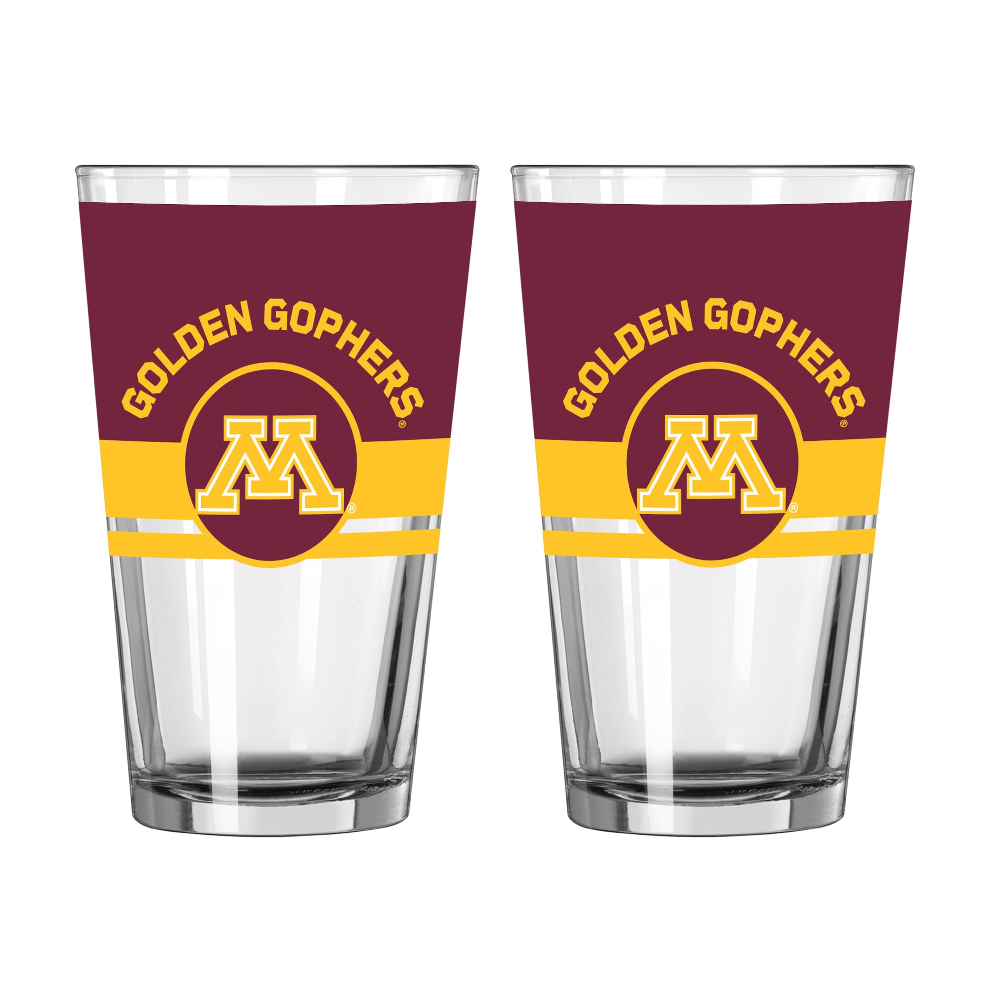Ensemble de deux verres à bière Horizon de 473 ml (16 oz) Logo Brands Minnesota Golden Gophers