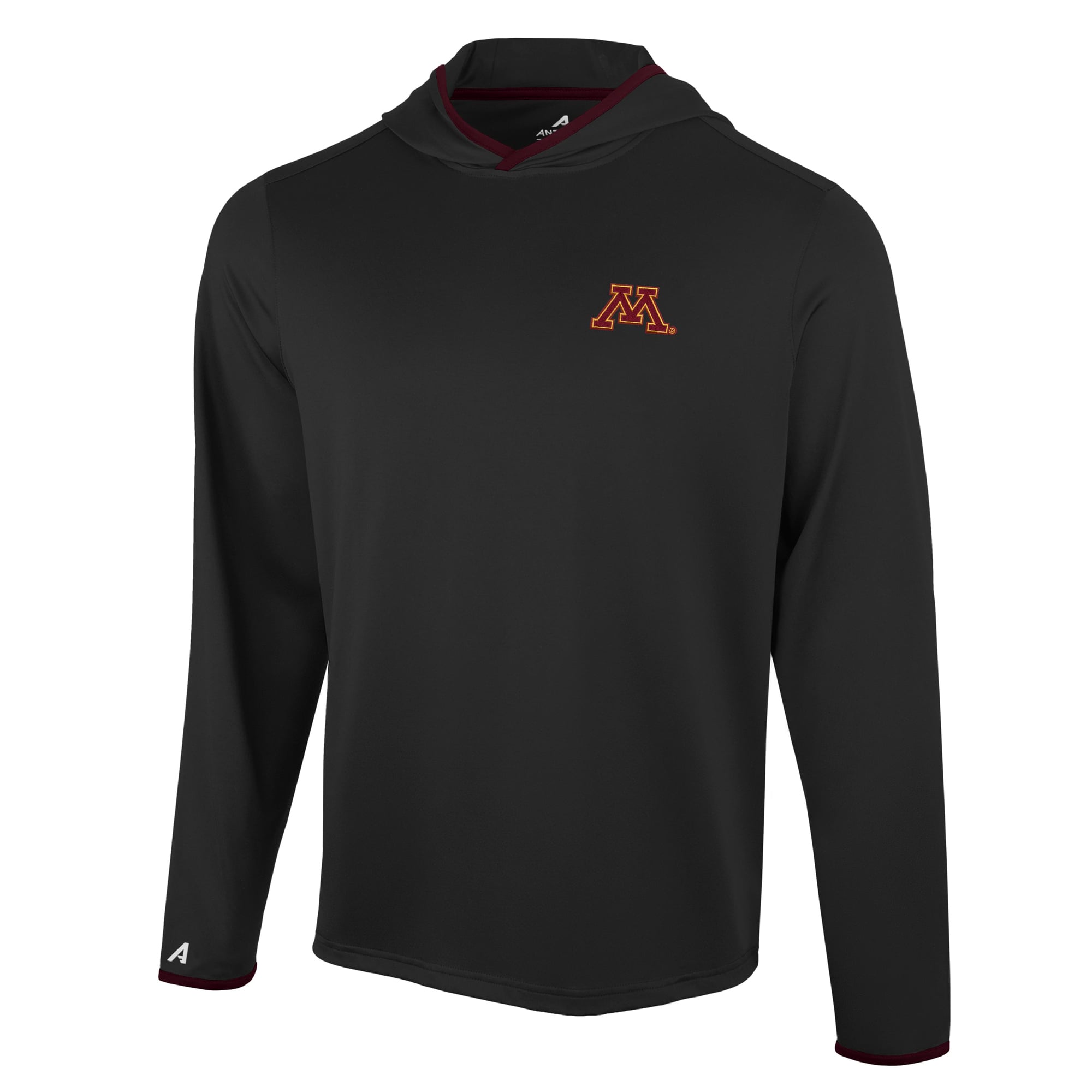 T-shirt à capuche manches longues Antigua Black Minnesota Golden Gophers pour homme