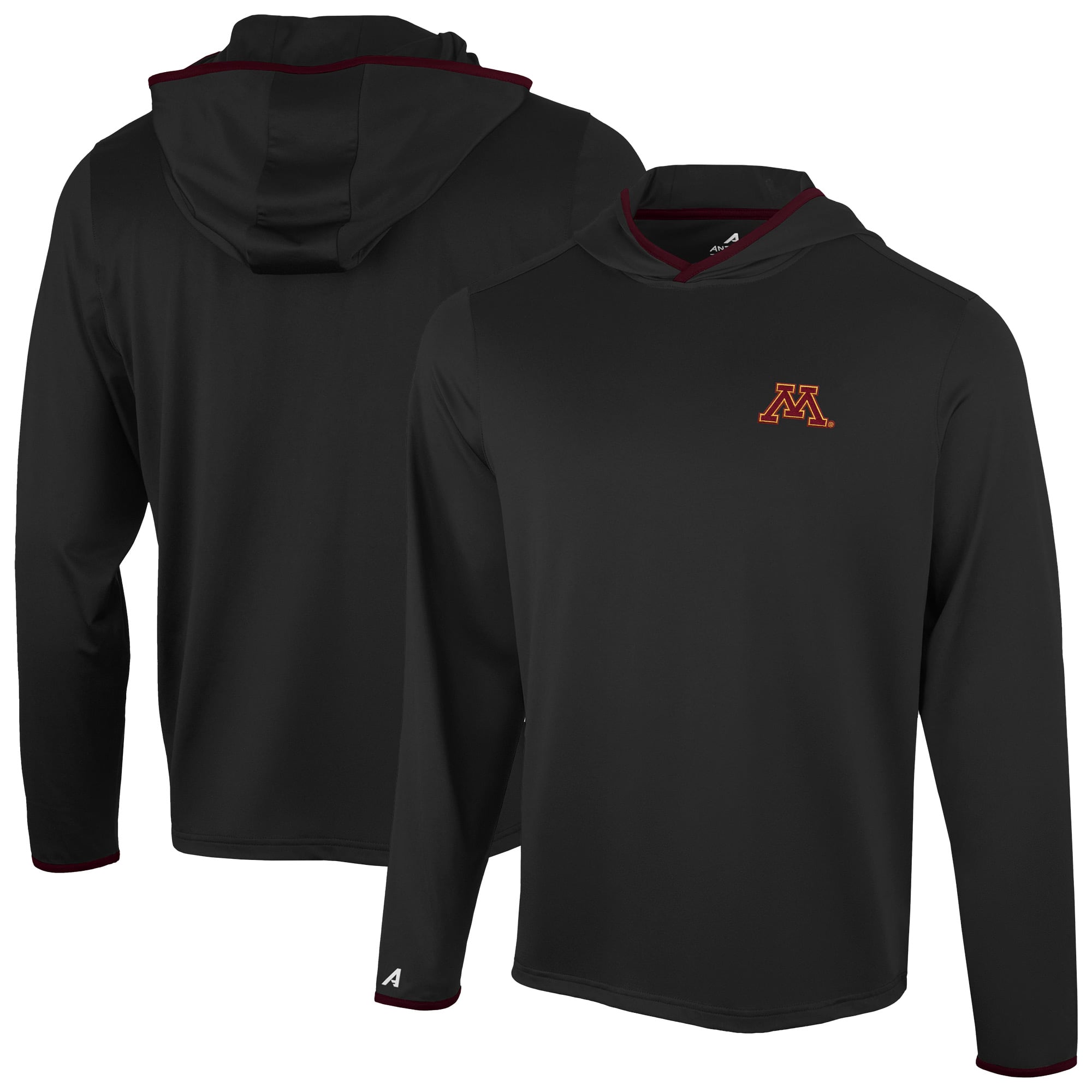 T-shirt à capuche manches longues Antigua Black Minnesota Golden Gophers pour homme