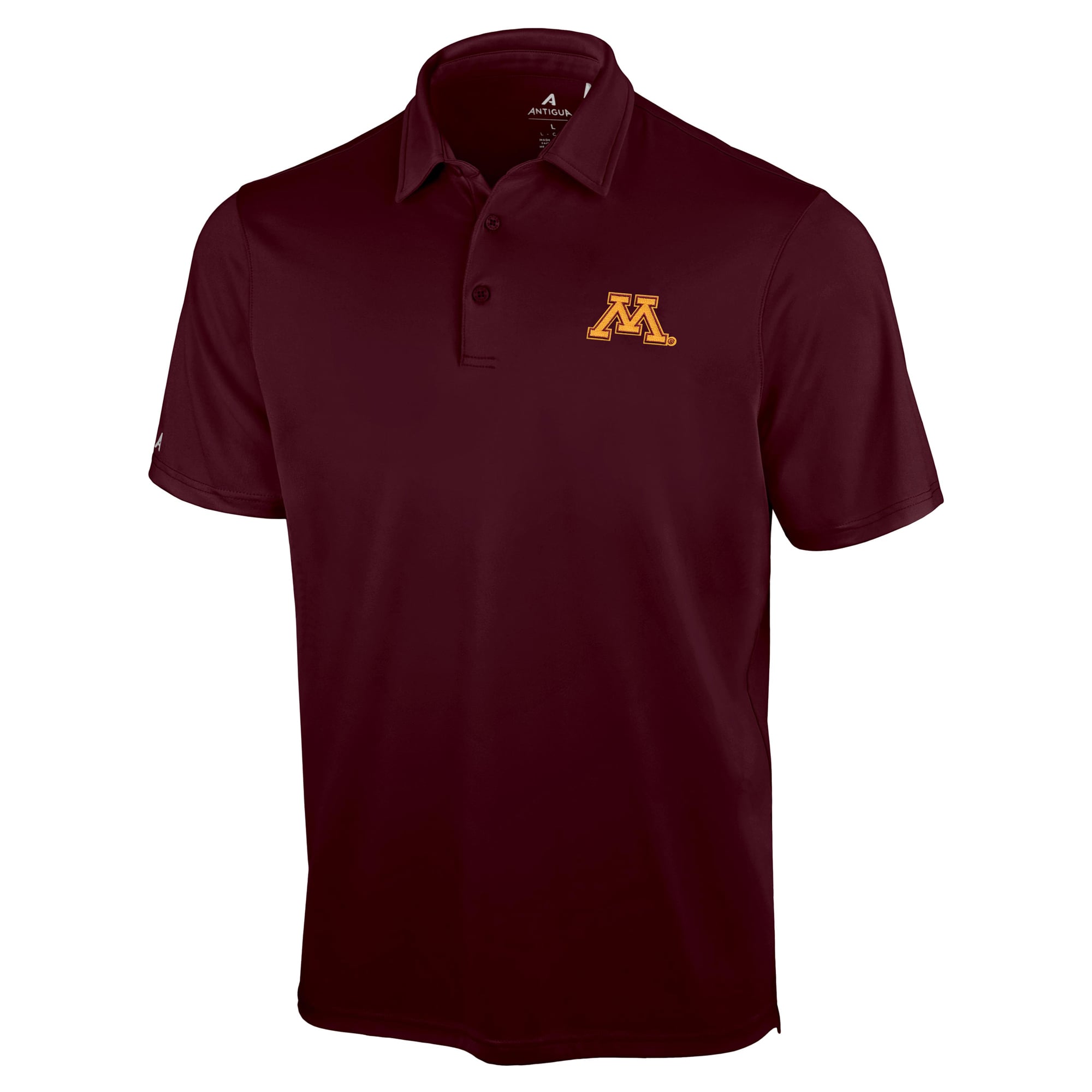 Polo Antigua bordeaux pour homme, Minnesota Golden Gophers Unshakeable Solid